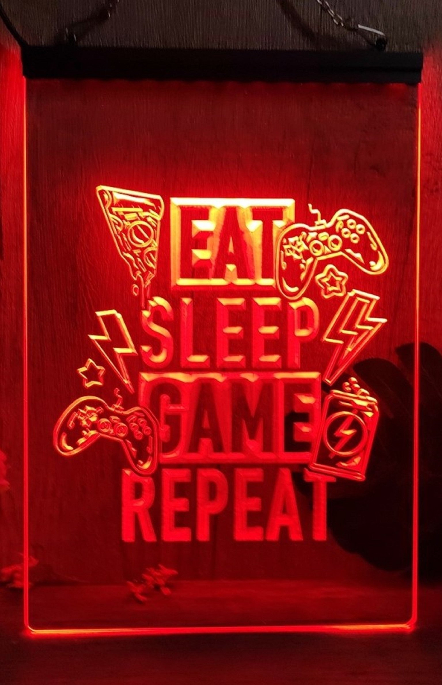 Eat Sleep Game Repeat Led Neon Light Sign Home Game Room Man Cave Arcade Shop Decor