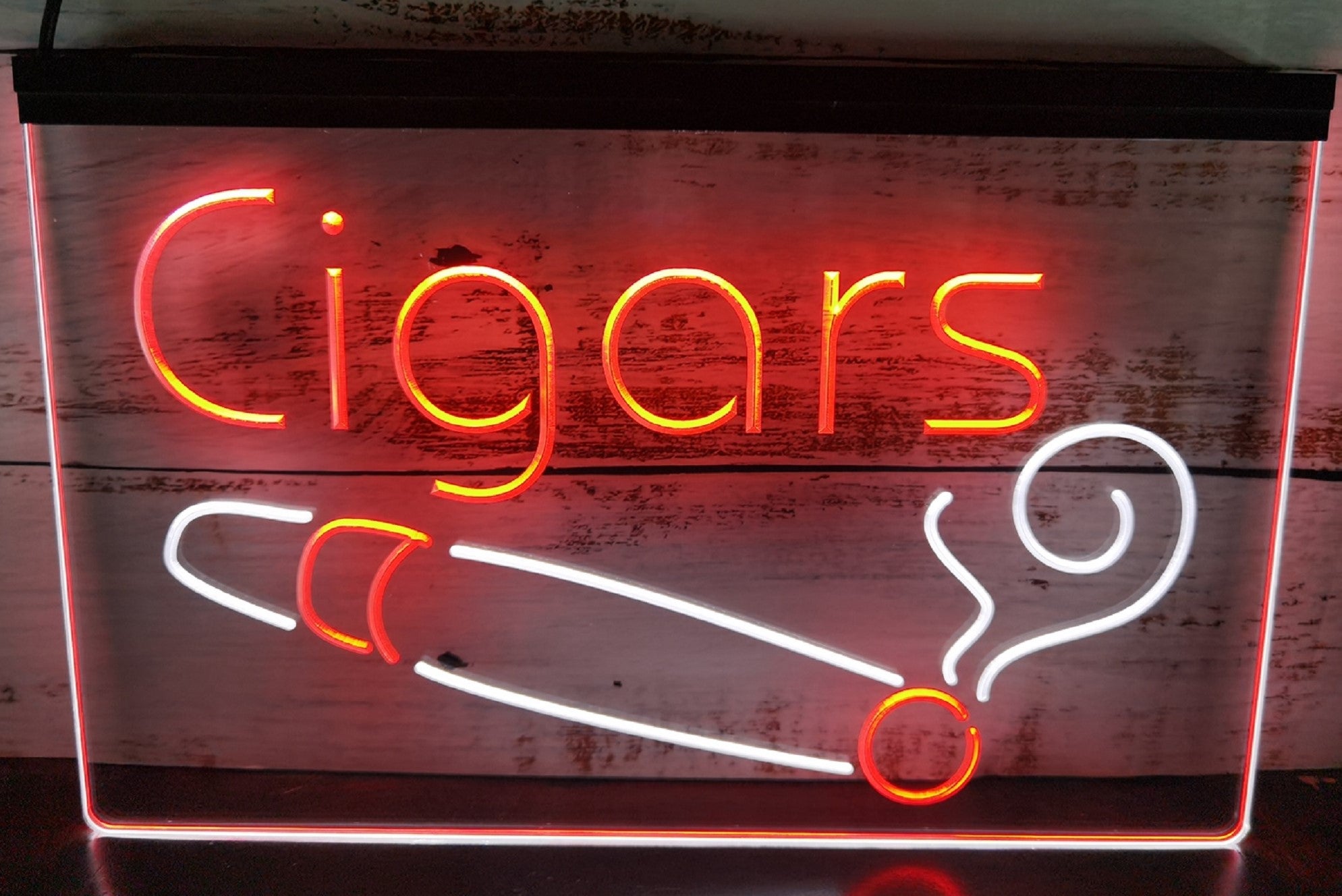 Cigars Led Neon Sign Dual Color Cigar Lounge Tobacco Smoke Shop Decor