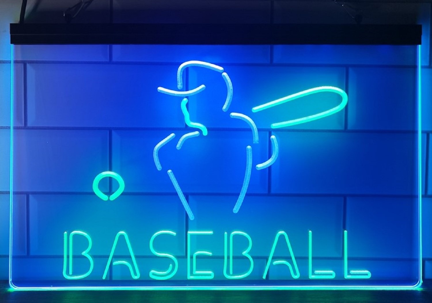 Baseball Led Neon Sign Dual Color Wall Hanging Or Desktop Decor