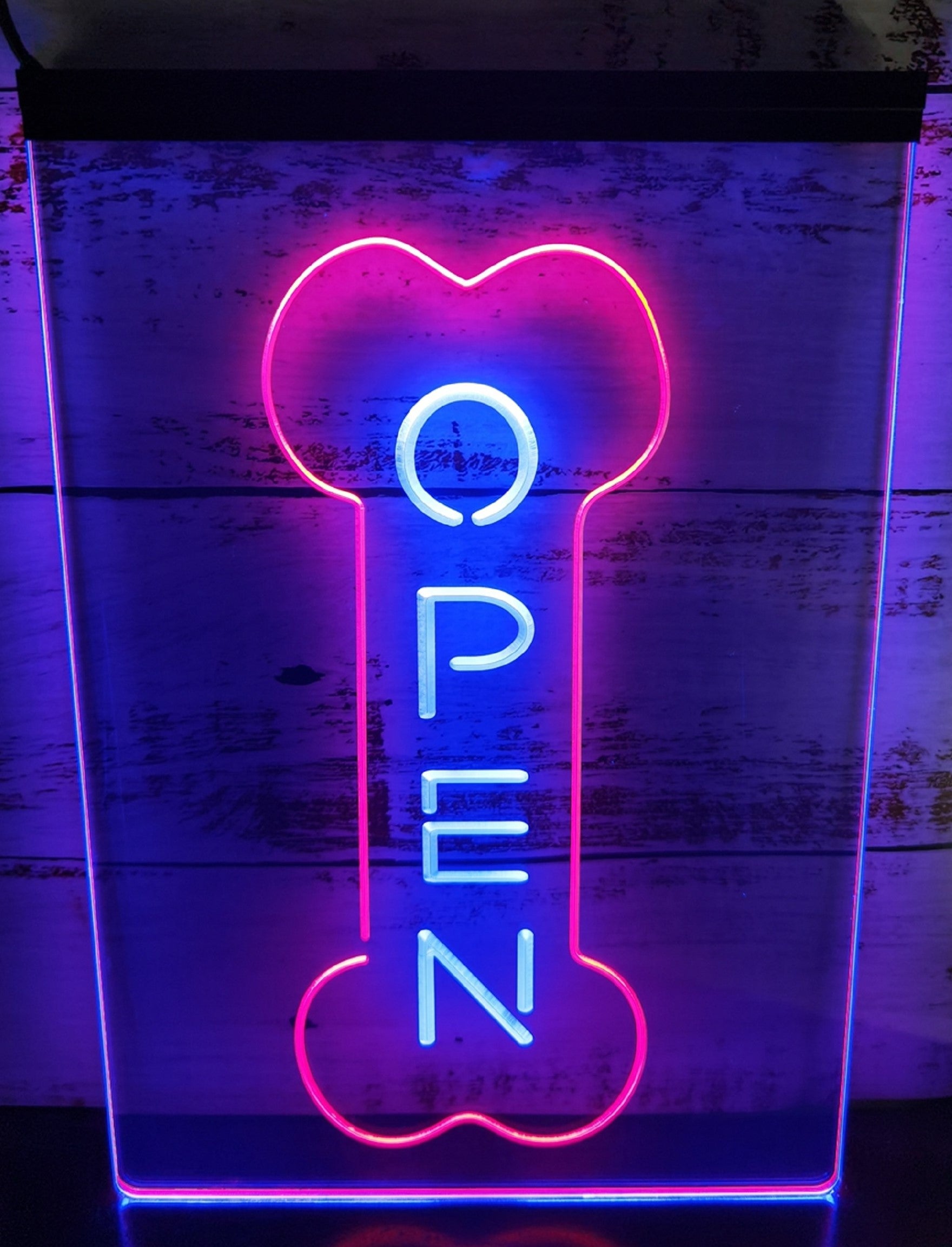 Open Dog Grooming Led Neon Sign Dual Color Pet Dog Grooming Shop Decor