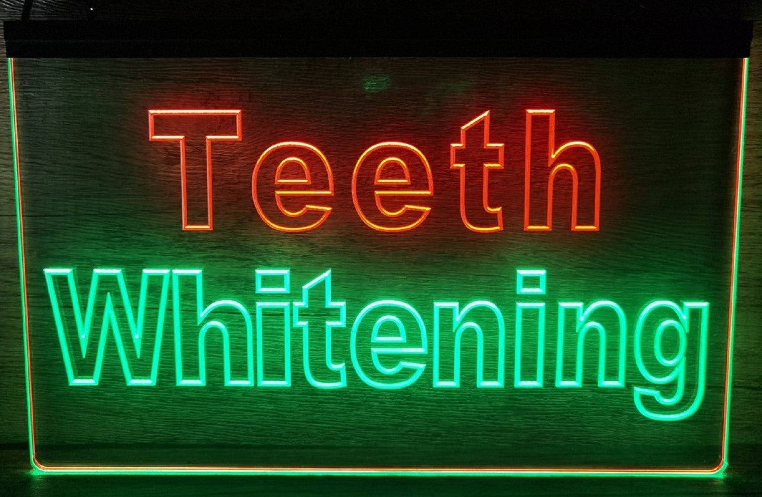 Teeth Whitening Led Neon Sign Dual Color Dental Clinic Decor Wall Hanging OR Desktop