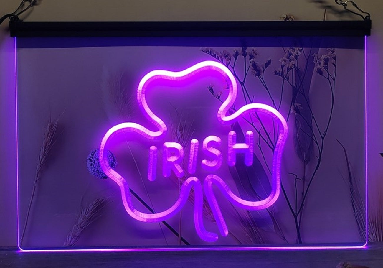 Shamrock Ireland Led Neon Sign Wall Hanging Or Desktop Decor