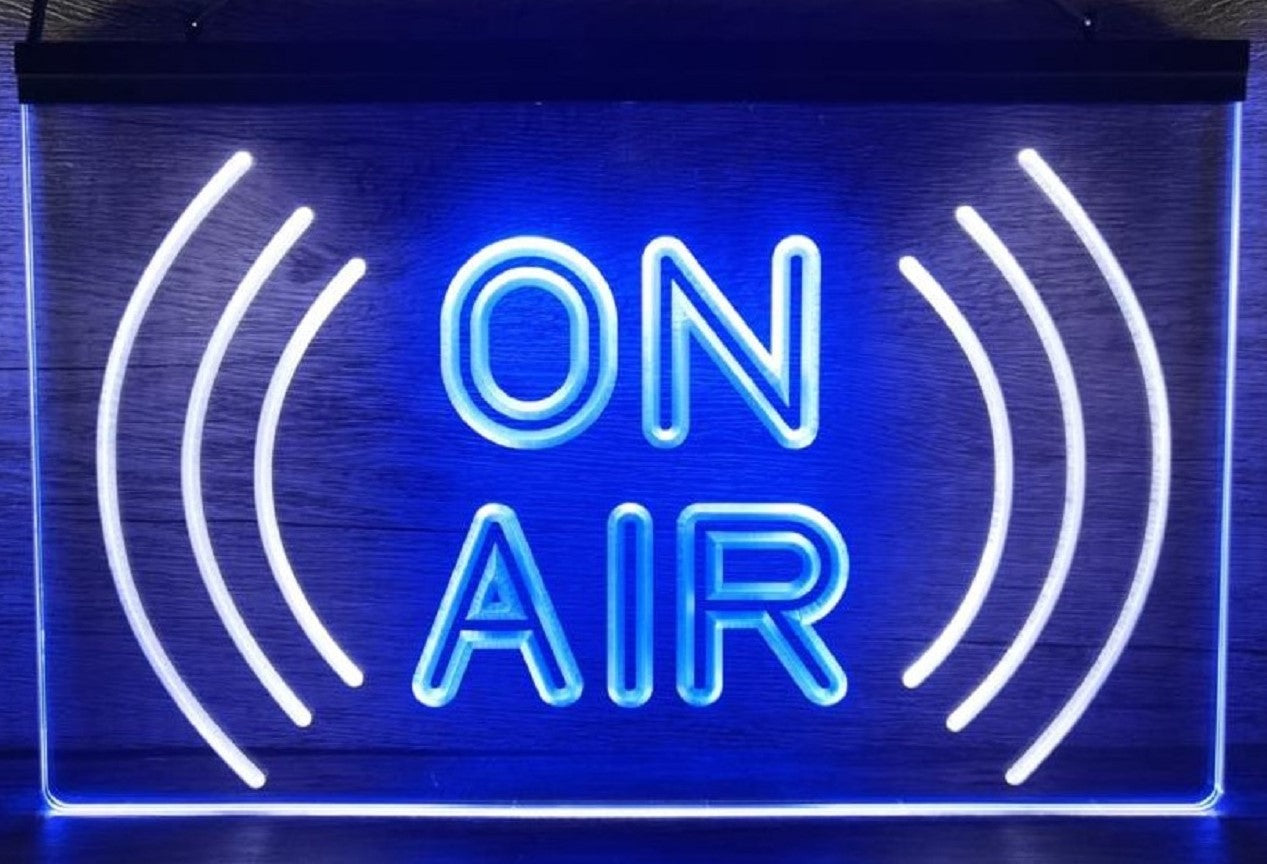 On Air Waves Led Neon Sign Dual Color Home Studio Room Audio Radio Studio Decor
