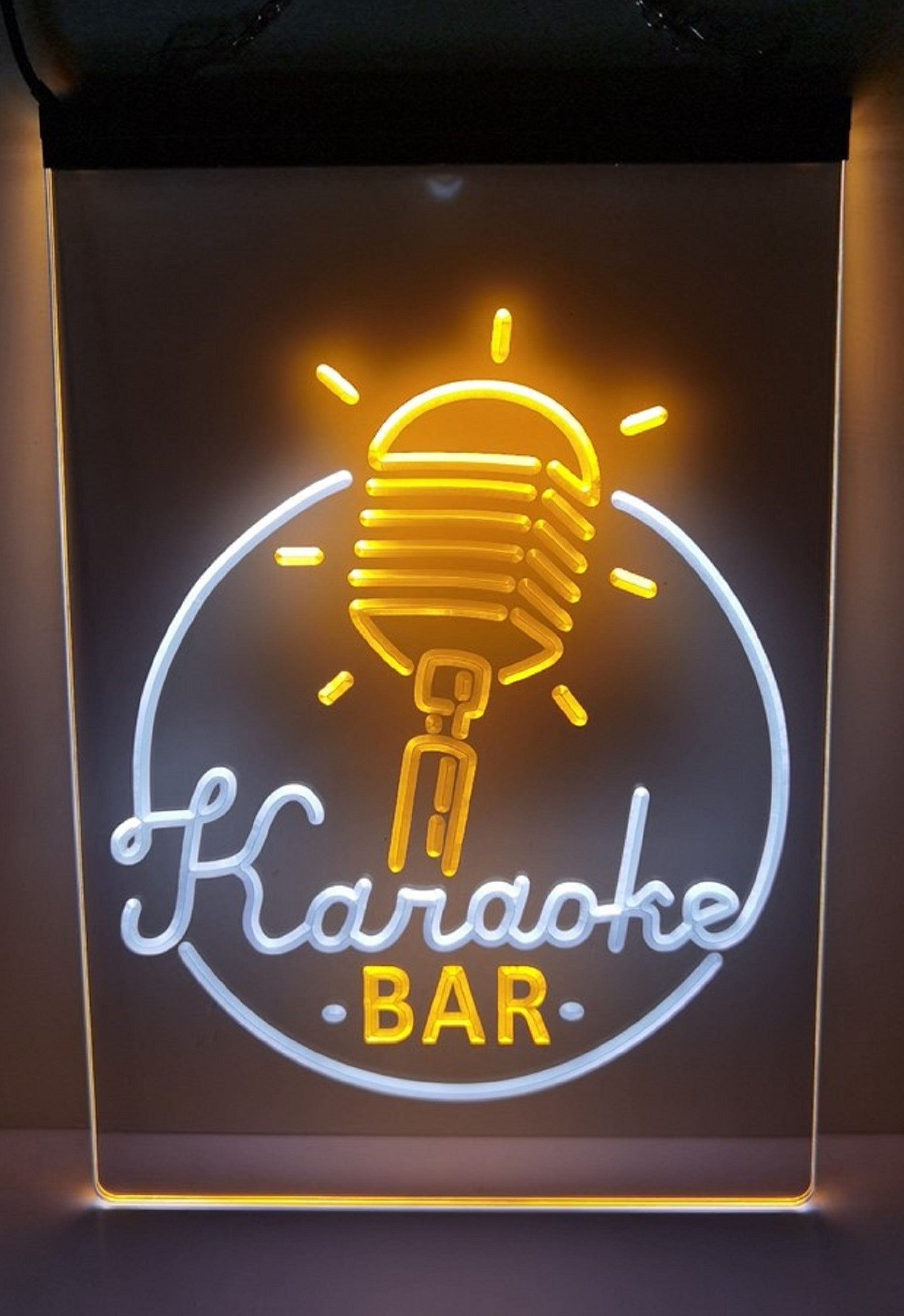 Karaoke Bar Led Neon Sign Dual Color Home Music Room Karaoke Club Studio Music Decor