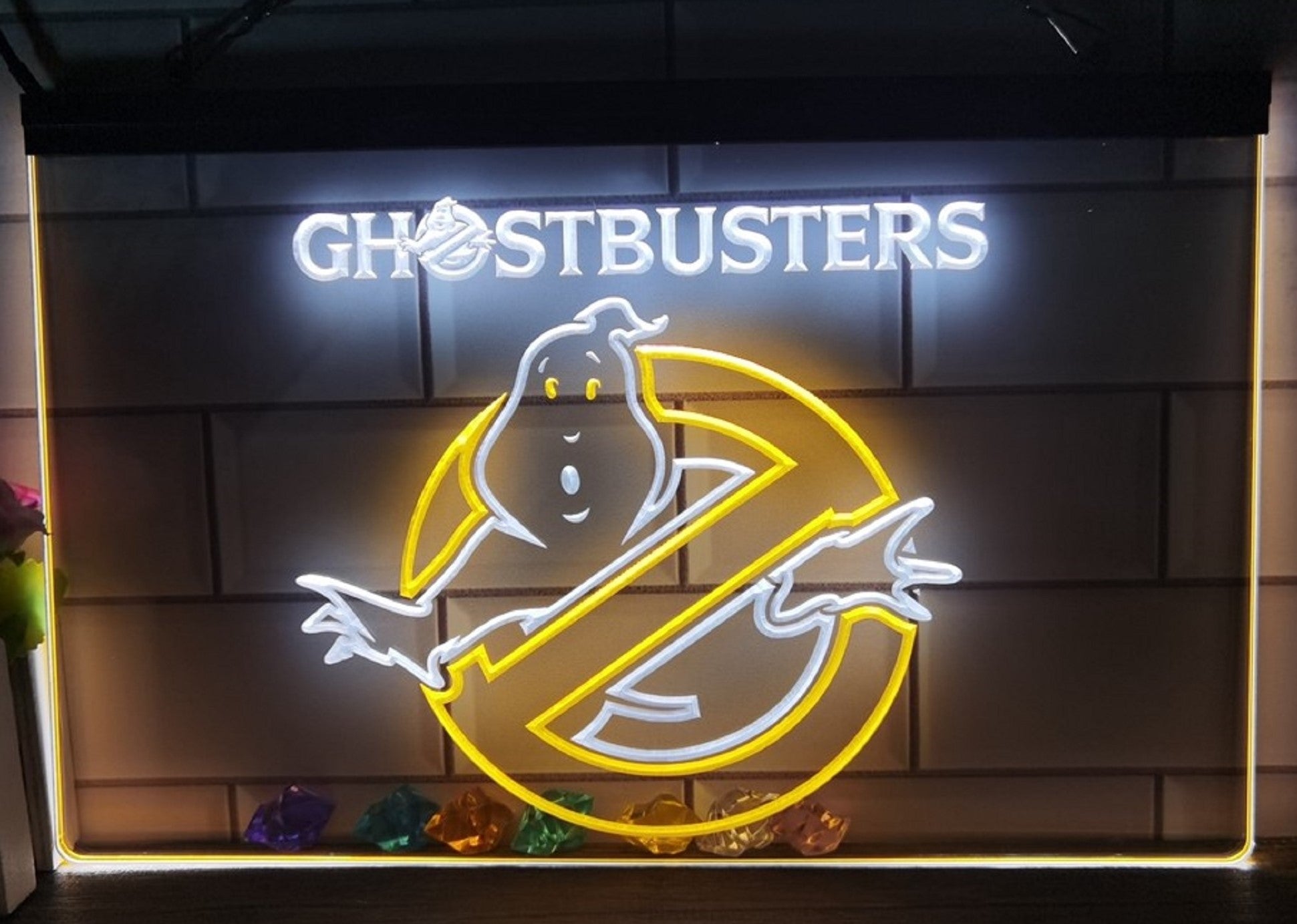 Ghostbusters Led Neon Sign Dual Color Cinema Theatre Home Movie Room Decor