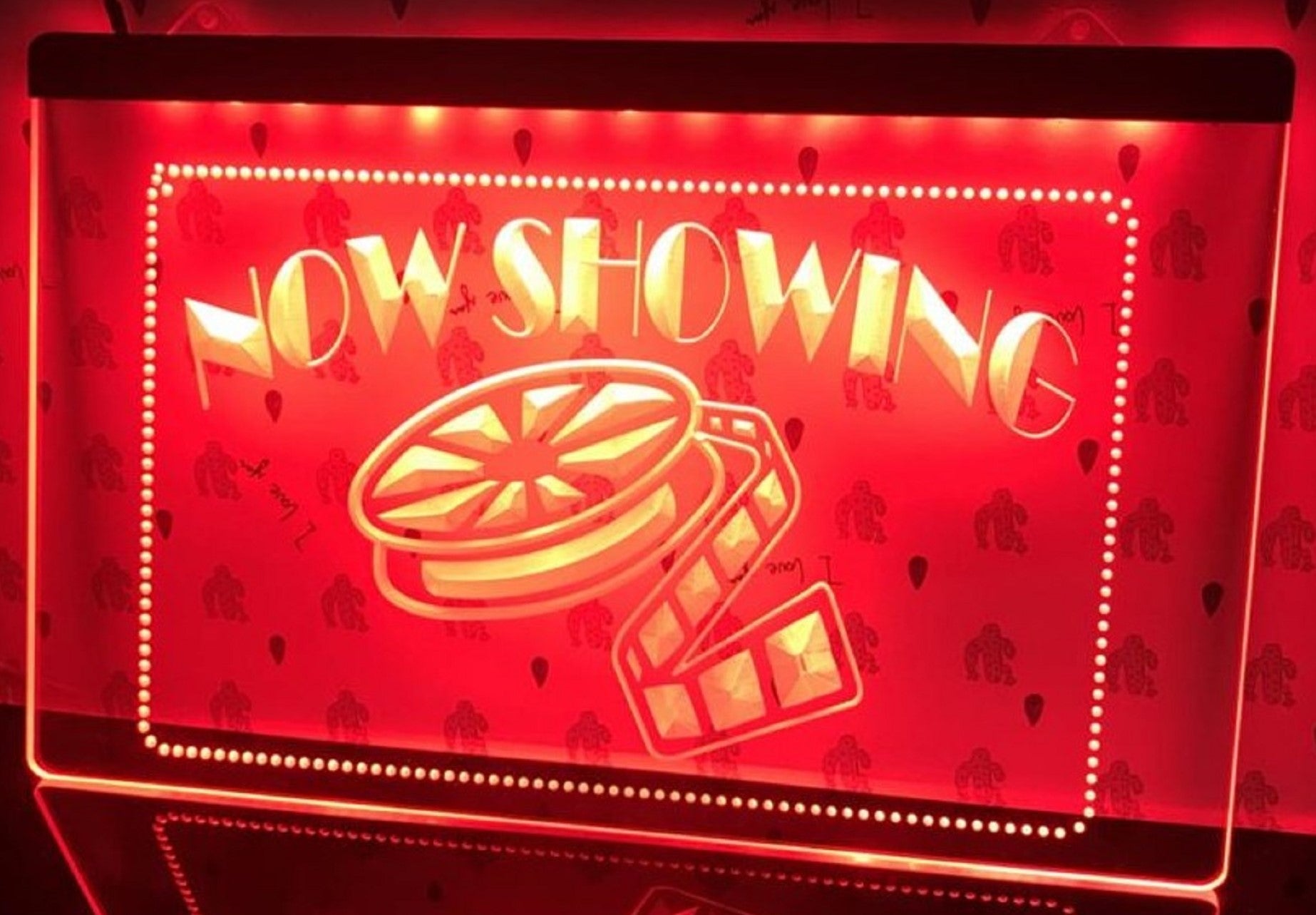 Now Showing Filming Led Neon Sign Cinema Theatre Home Movie Room Decor