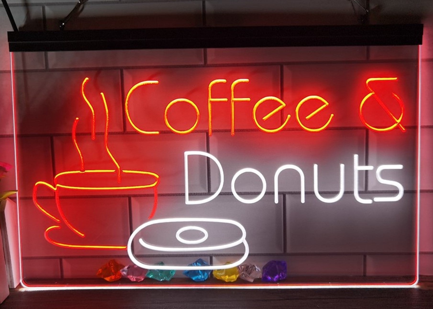 Coffee & Donuts Led Neon Sign Dual Color Home Coffee Shop Decor