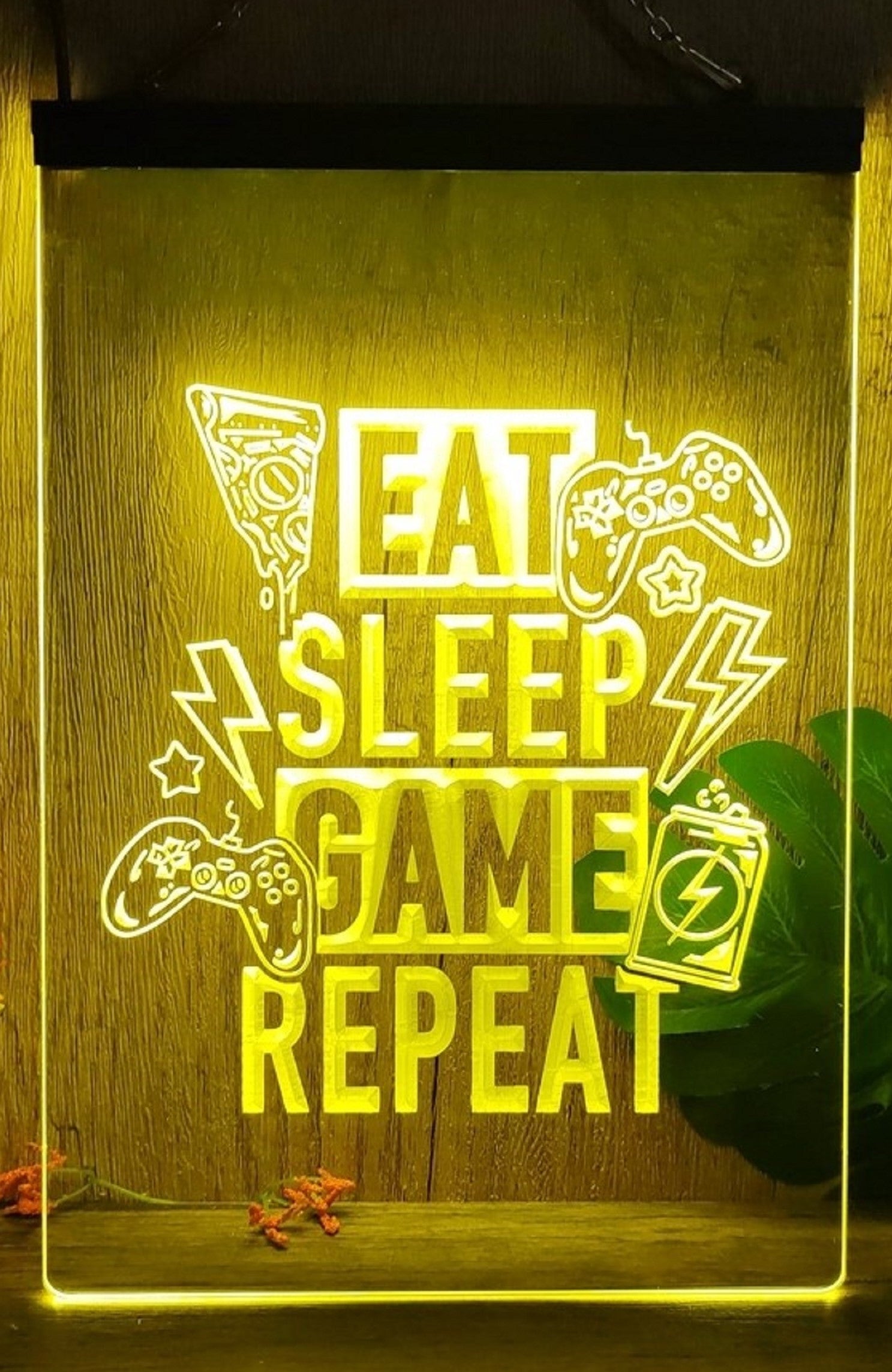 Eat Sleep Game Repeat Led Neon Light Sign Home Game Room Man Cave Arcade Shop Decor
