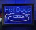Hot Dogs Led Neon Sign Framed Burger Hot Dog Restaurant Decor