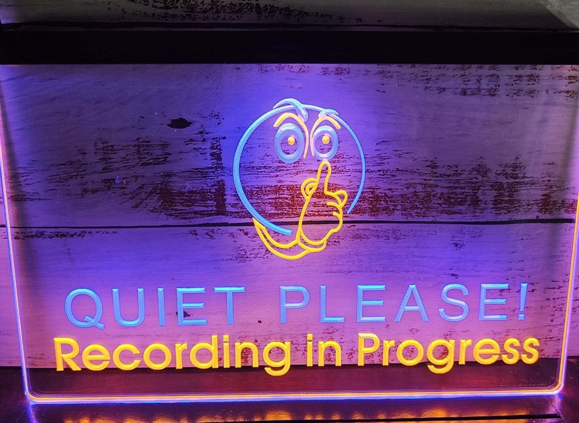 Quiet Please Recording In Progress Led Neon Sign Dual Color Home Music Room Studio Decor