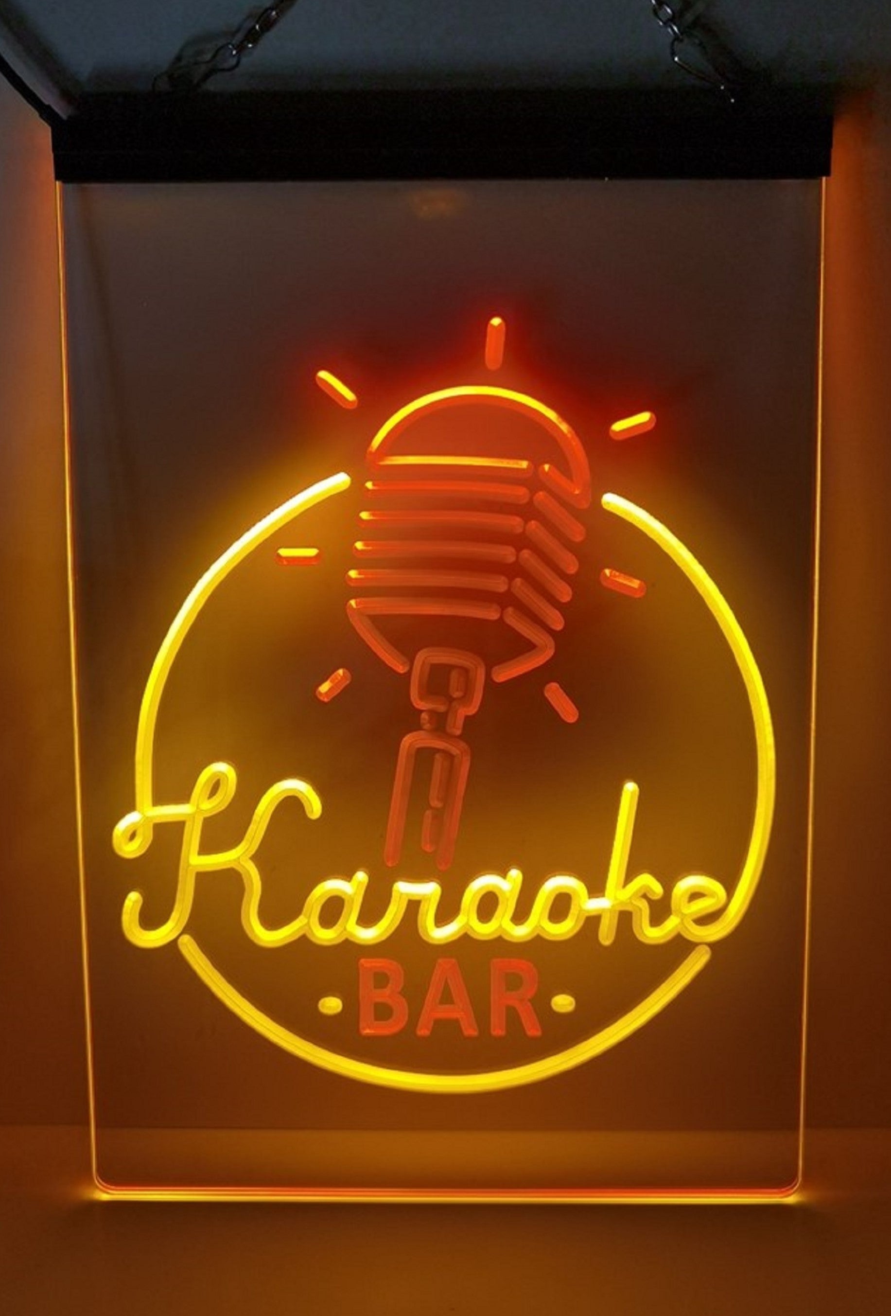 Karaoke Bar Led Neon Sign Dual Color Home Music Room Karaoke Club Studio Music Decor