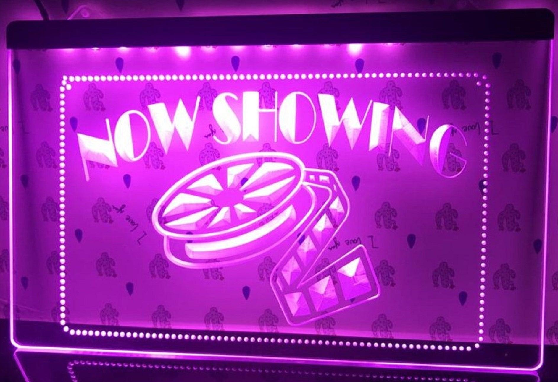 Now Showing Filming Led Neon Sign Cinema Theatre Home Movie Room Decor