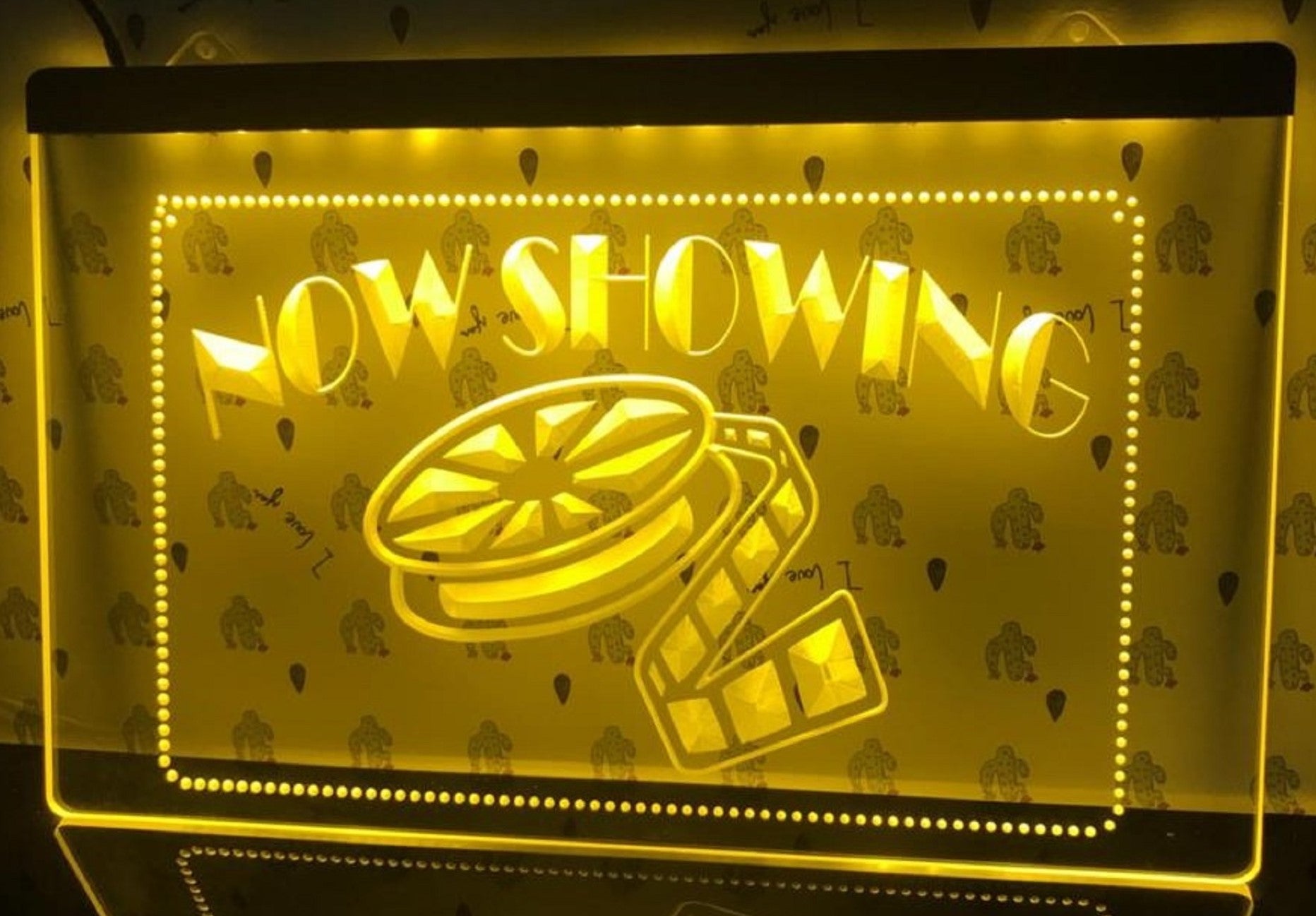 Now Showing Filming Led Neon Sign Cinema Theatre Home Movie Room Decor