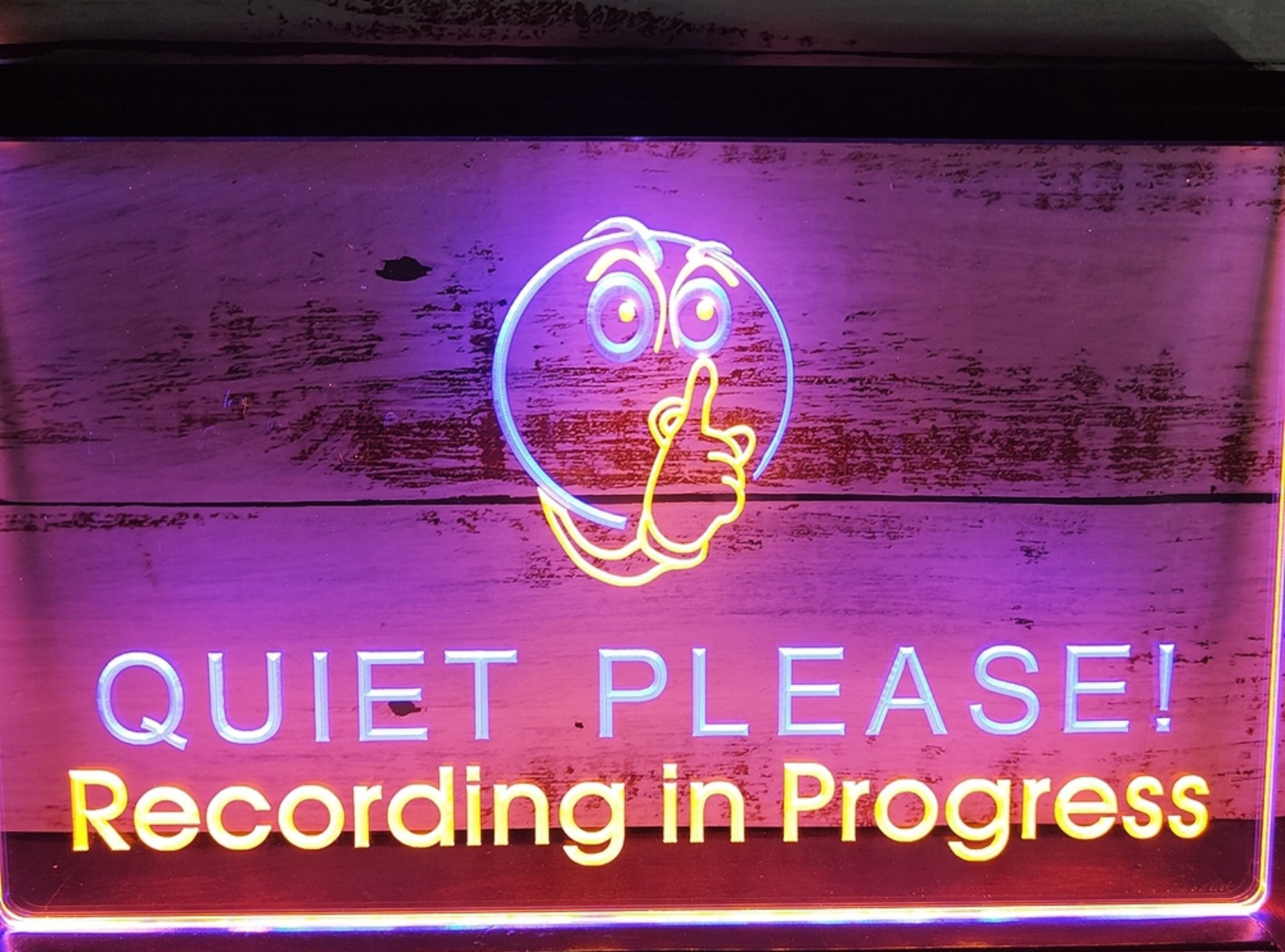 Quiet Please Recording In Progress Led Neon Sign Dual Color Home Music Room Studio Decor