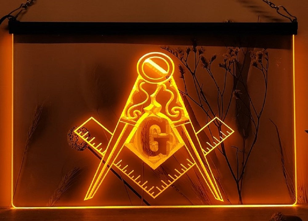 Freemason Masonic Led Neon Sign Wall Hanging Or Desktop Decor