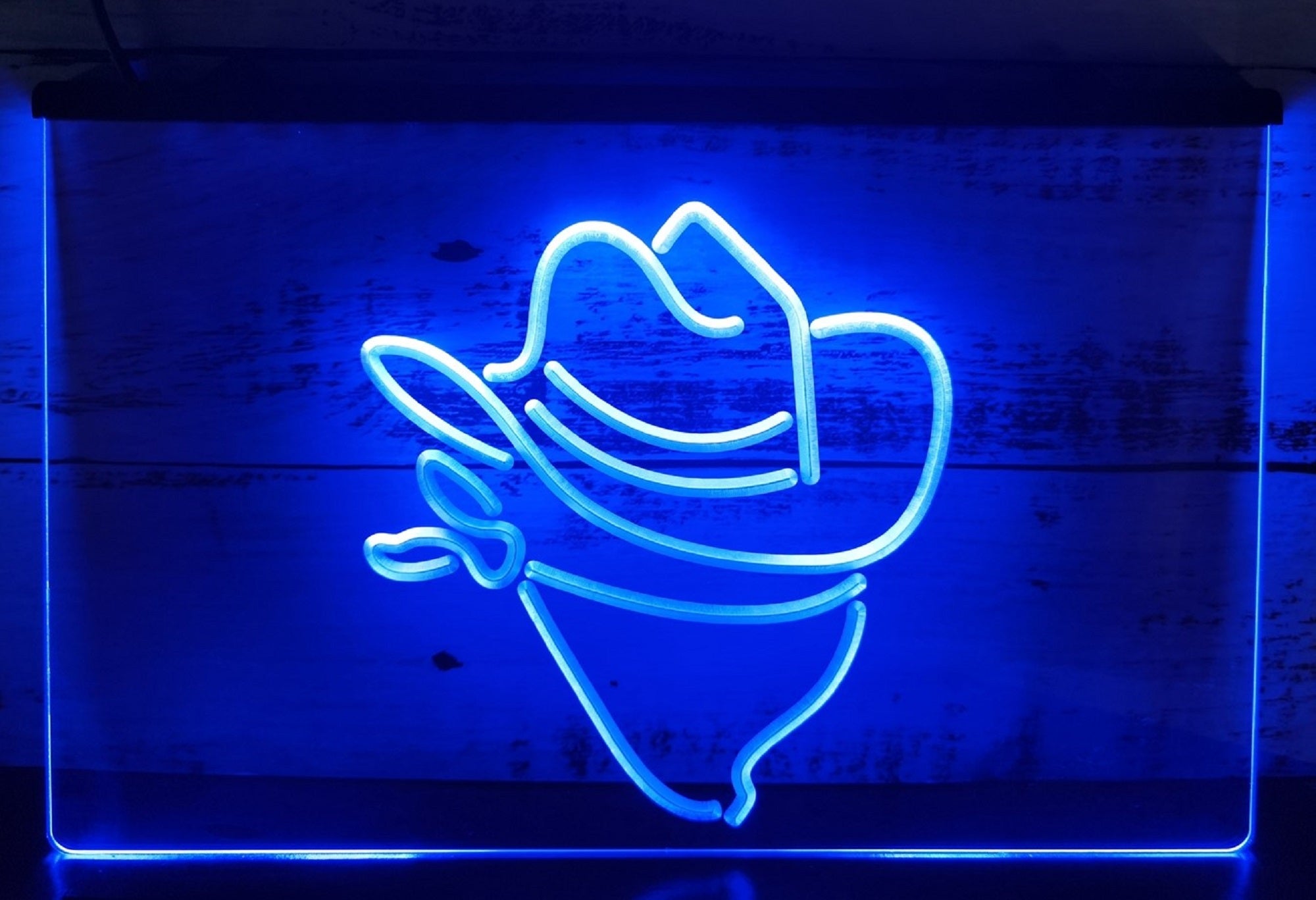 Cowboy Hat Face Led Neon Sign Home Man Cave Cowboys Ranch Room Decor