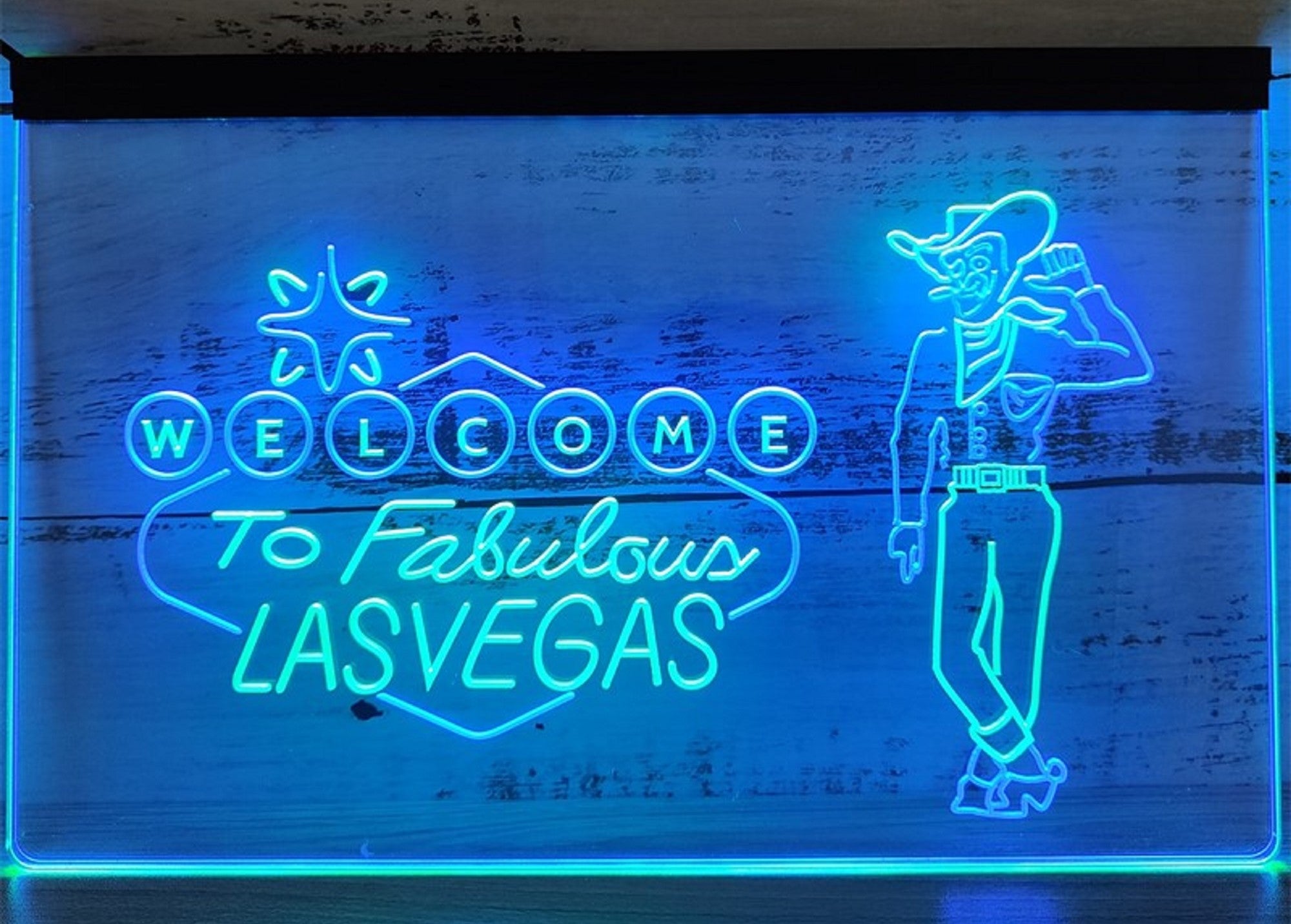 Cowboys Welcome To Fabulous Las vegas Led Neon Sign Dual Color