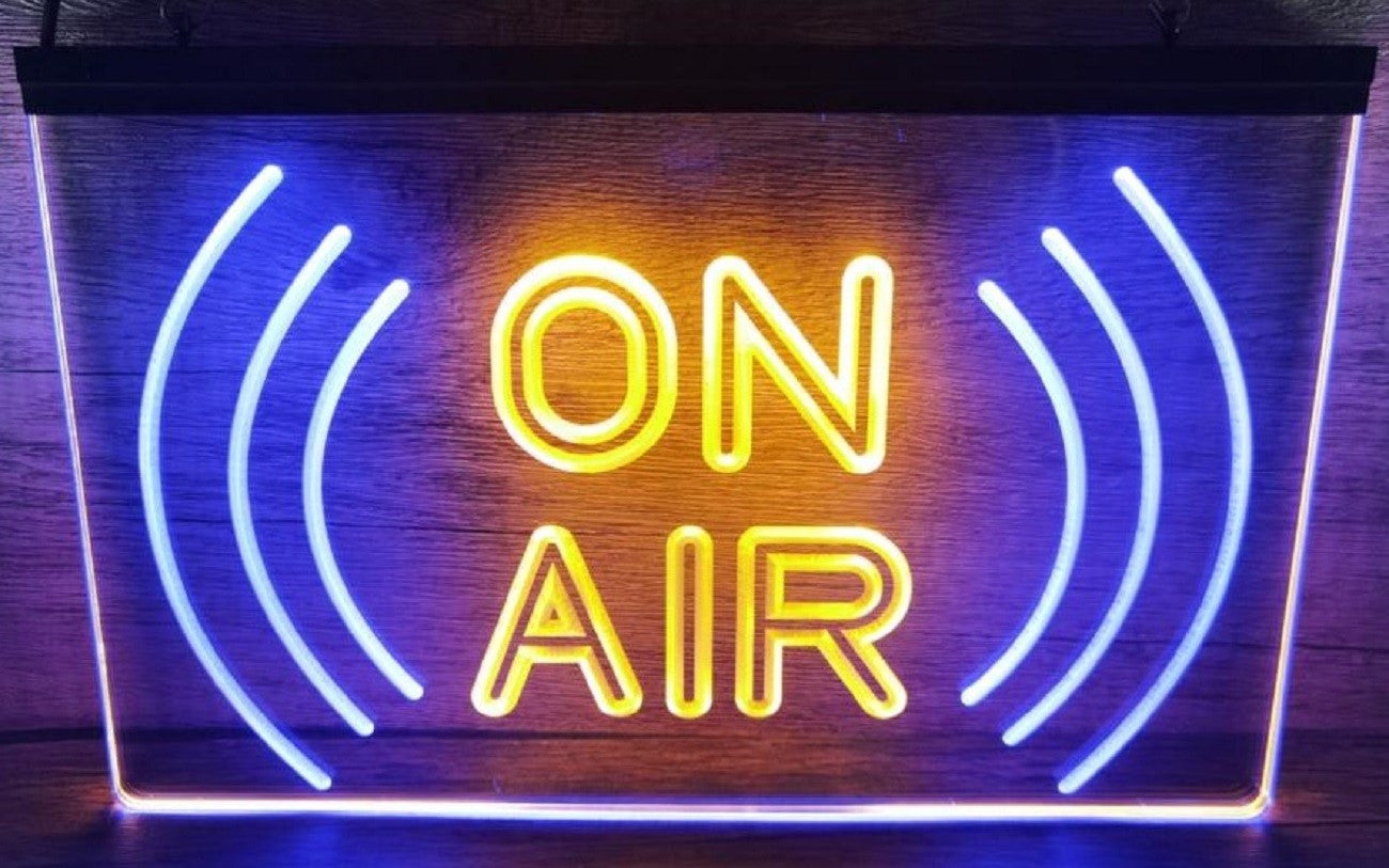 On Air Waves Led Neon Sign Dual Color Home Studio Room Audio Radio Studio Decor
