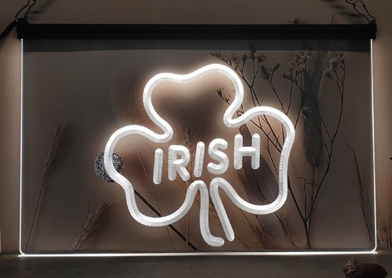 Shamrock Ireland Led Neon Sign Wall Hanging Or Desktop Decor