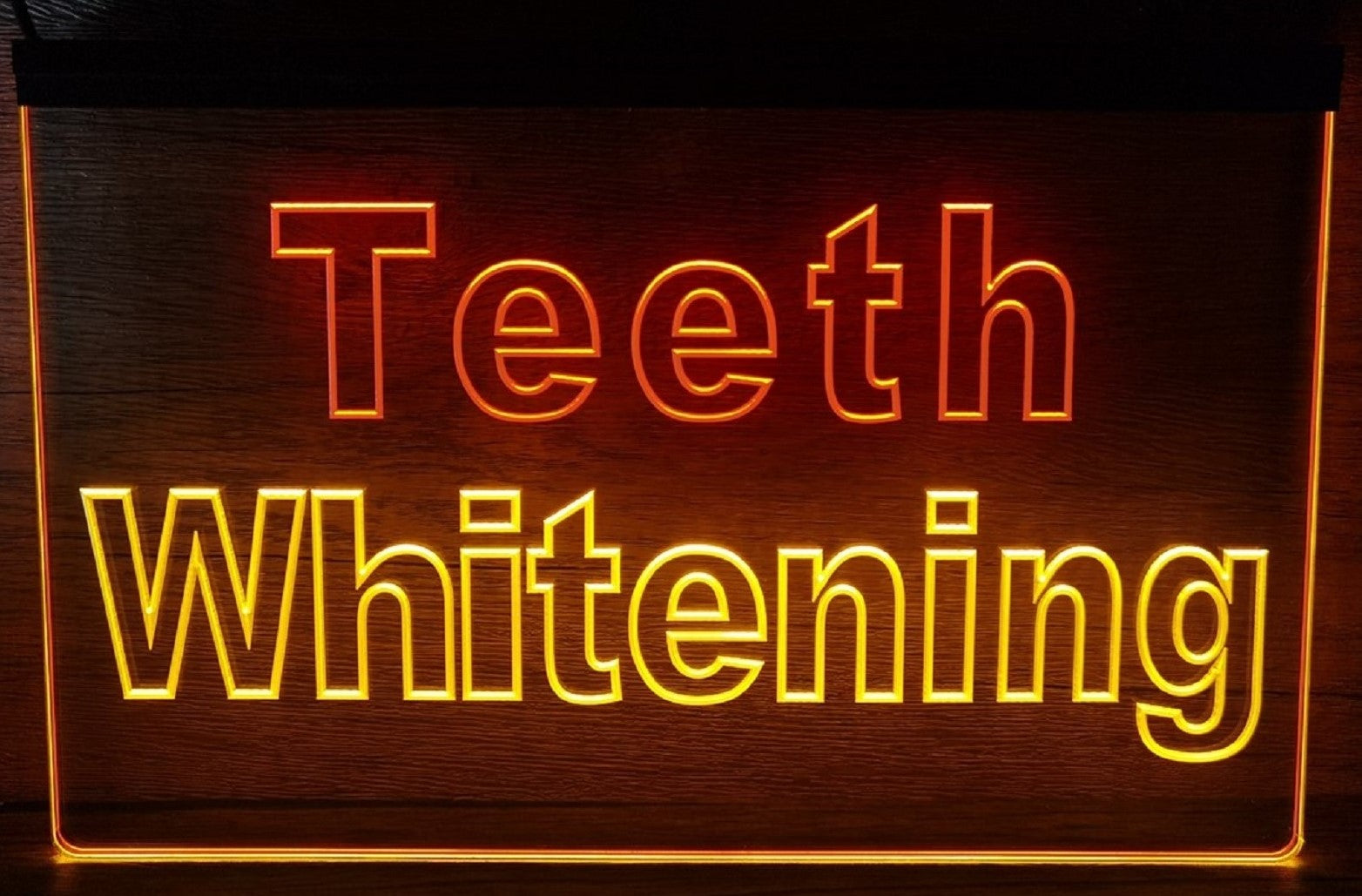 Teeth Whitening Led Neon Sign Dual Color Dental Clinic Decor Wall Hanging OR Desktop