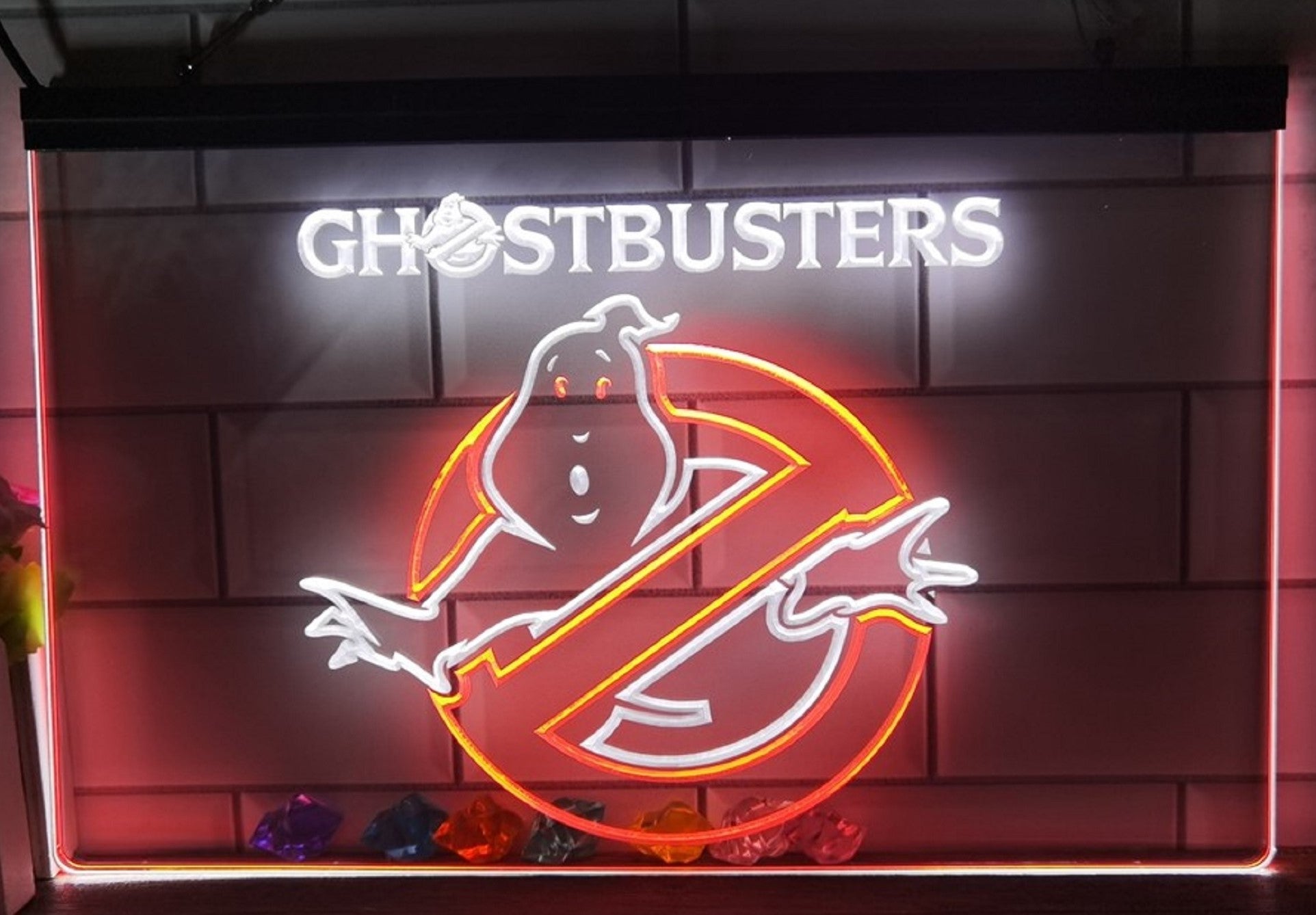 Ghostbusters Led Neon Sign Dual Color Cinema Theatre Home Movie Room Decor