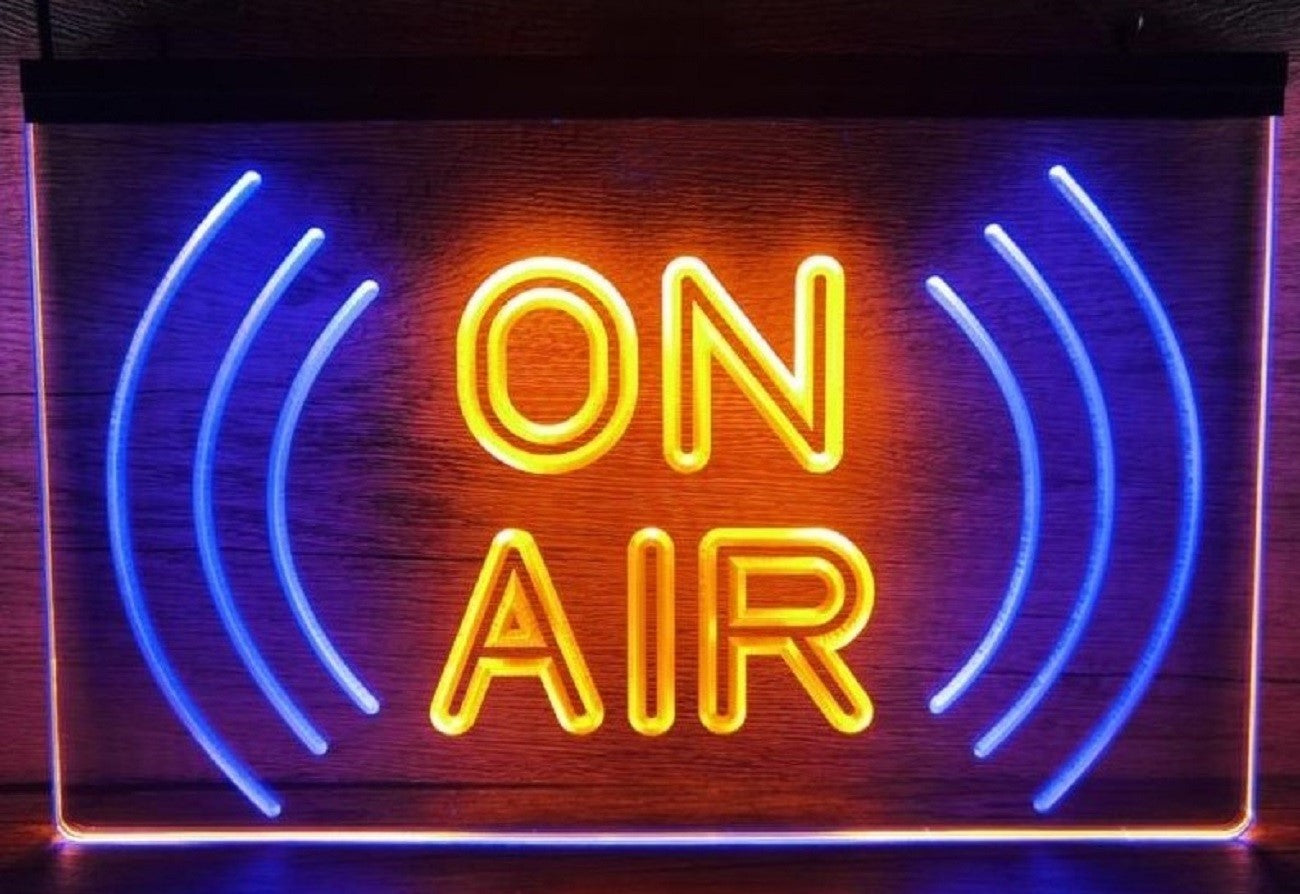 On Air Waves Led Neon Sign Dual Color Home Studio Room Audio Radio Studio Decor
