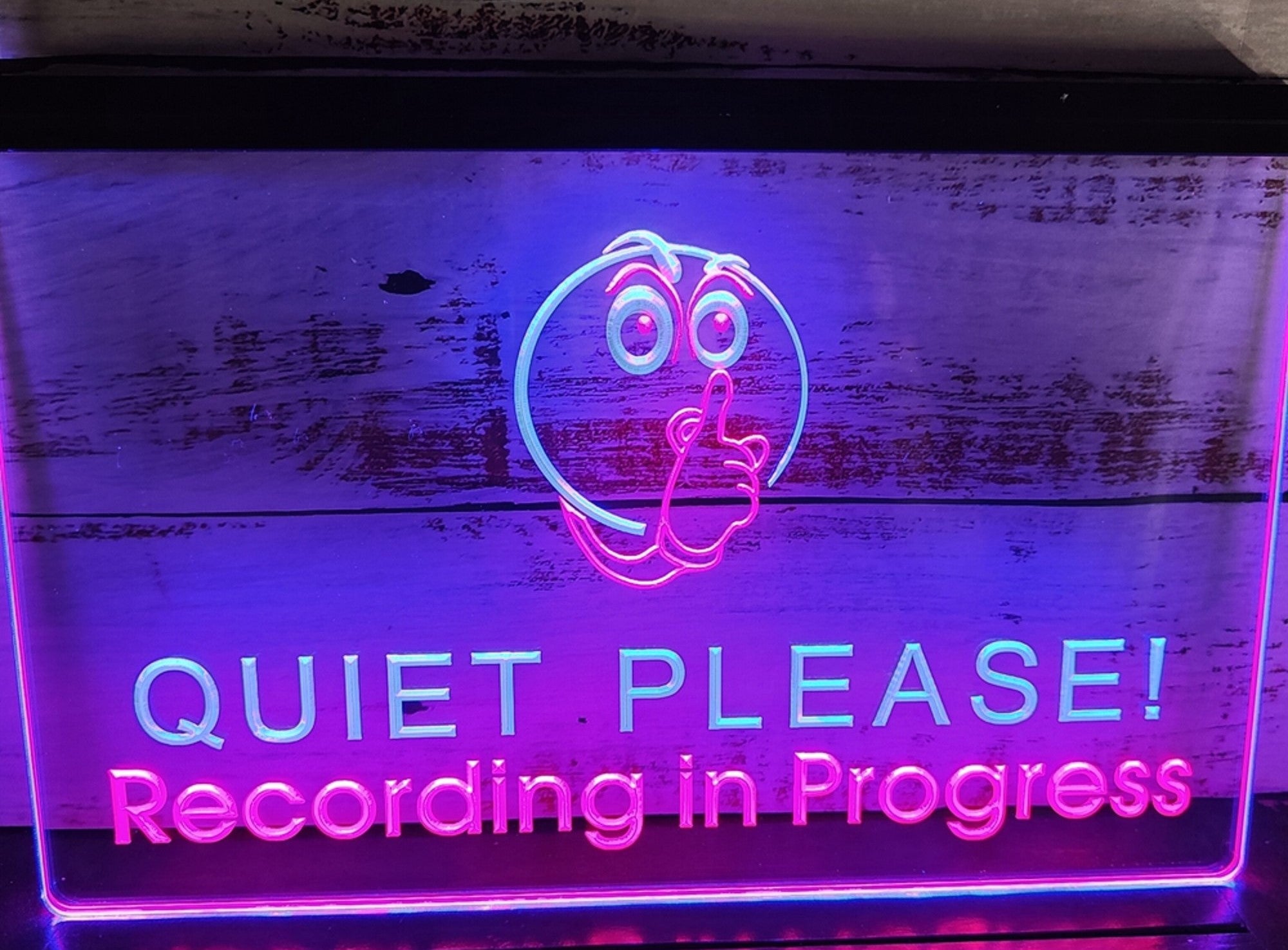 Quiet Please Recording In Progress Led Neon Sign Dual Color Home Music Room Studio Decor