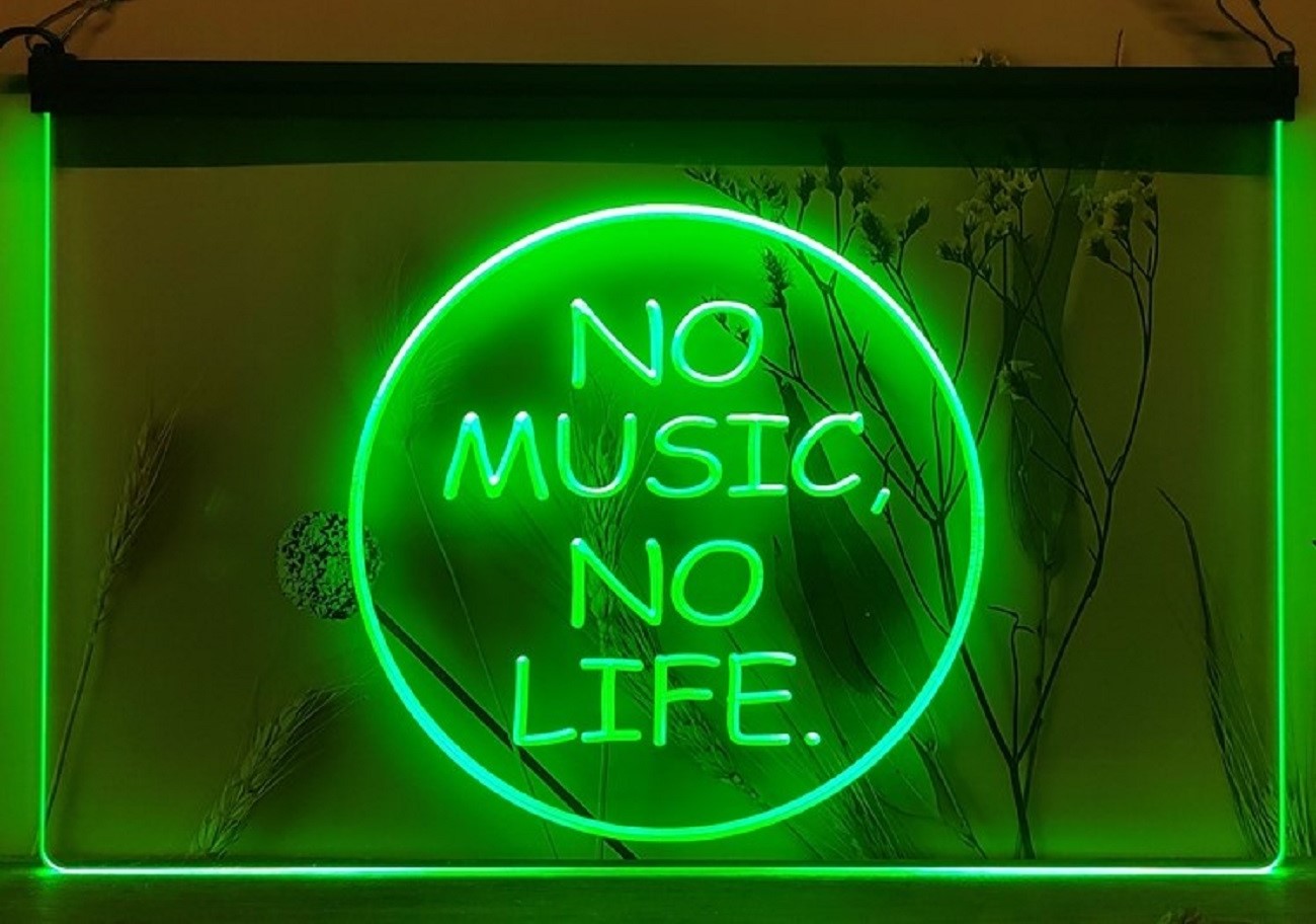 No Music No Life Led Neon Sign Home Music Room Recording Studio Decor