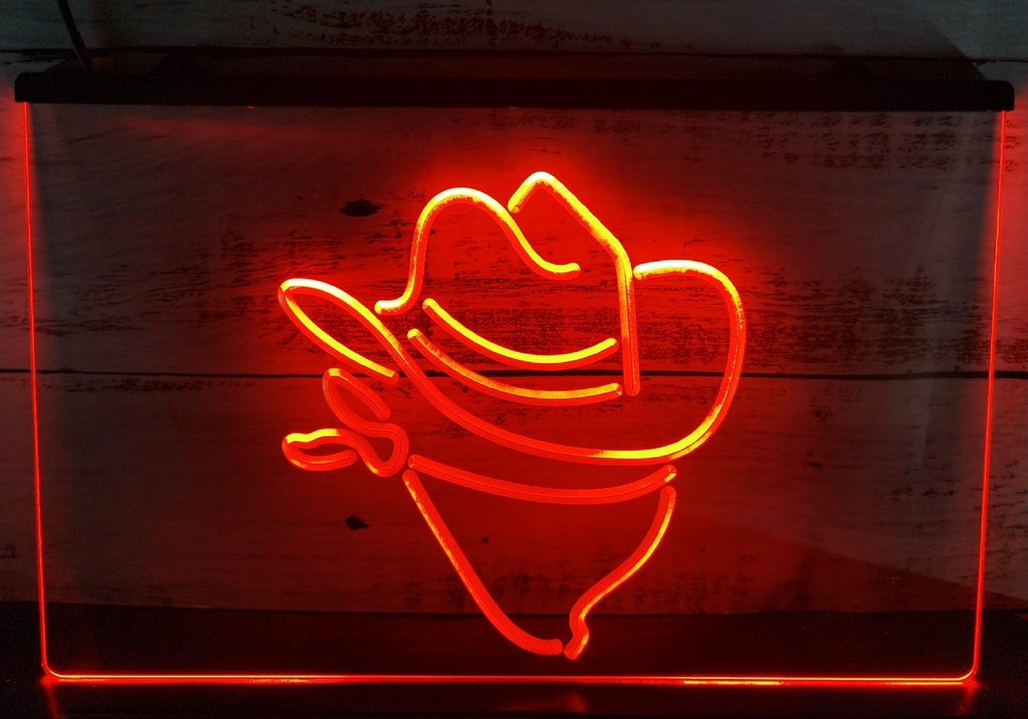 Cowboy Hat Face Led Neon Sign Home Man Cave Cowboys Ranch Room Decor