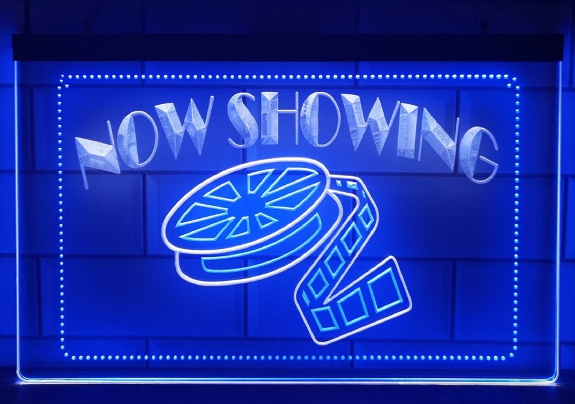 Now Showing Filming Led Neon Sign Dual Color Cinema Theatre Home Movie Room Decor
