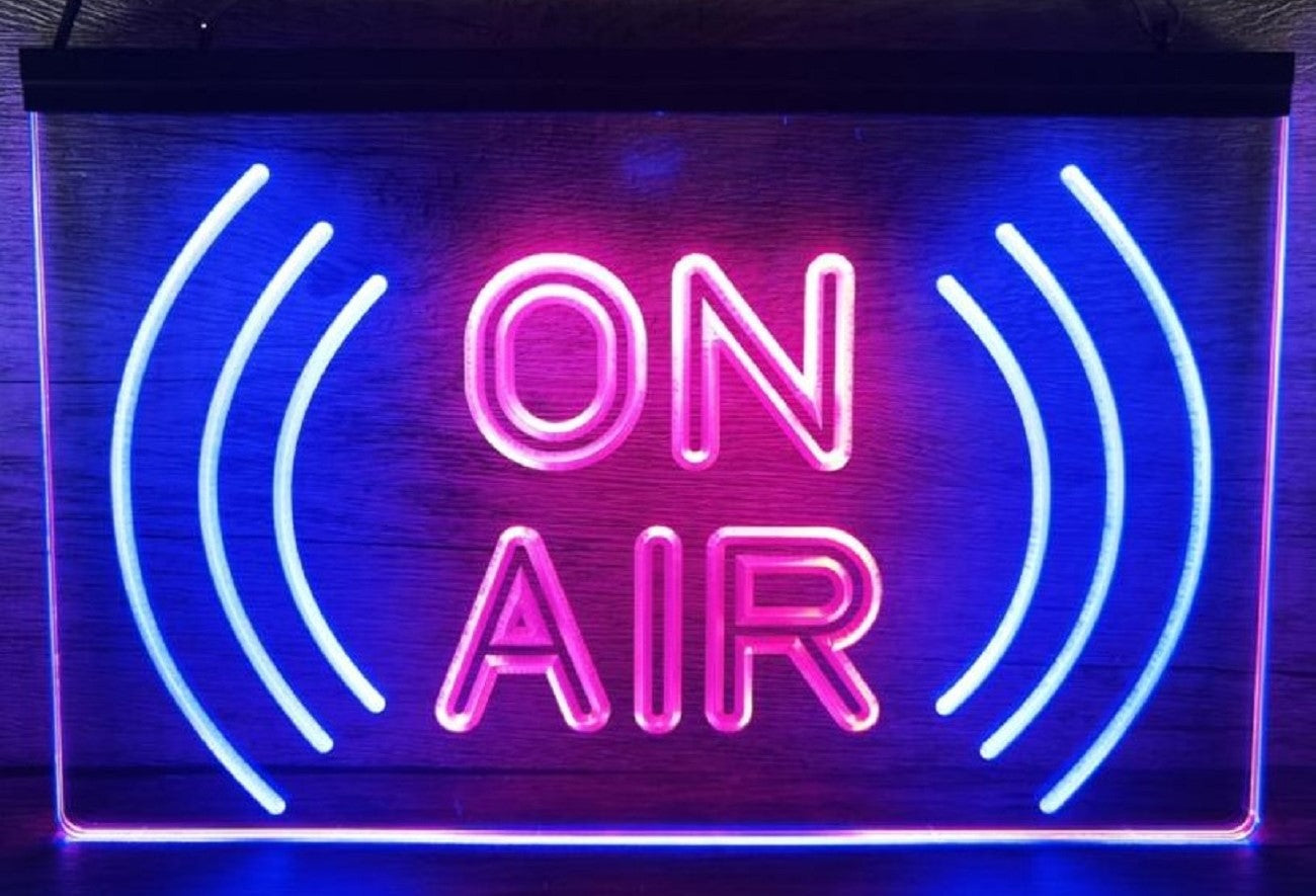 On Air Waves Led Neon Sign Dual Color Home Studio Room Audio Radio Studio Decor