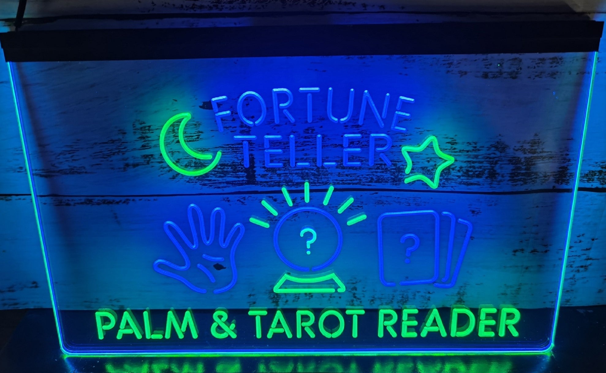 Fortune Teller Led Neon Sign Dual Color Psychic Healing Tarot Shop Decor Wall Hanging OR Desktop