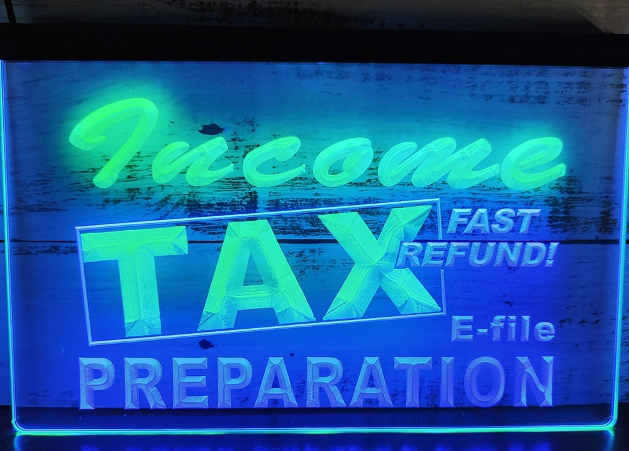 Income Tax Preparation Led Neon Sign Dual Color Accountant Income Tax Service Office Decor