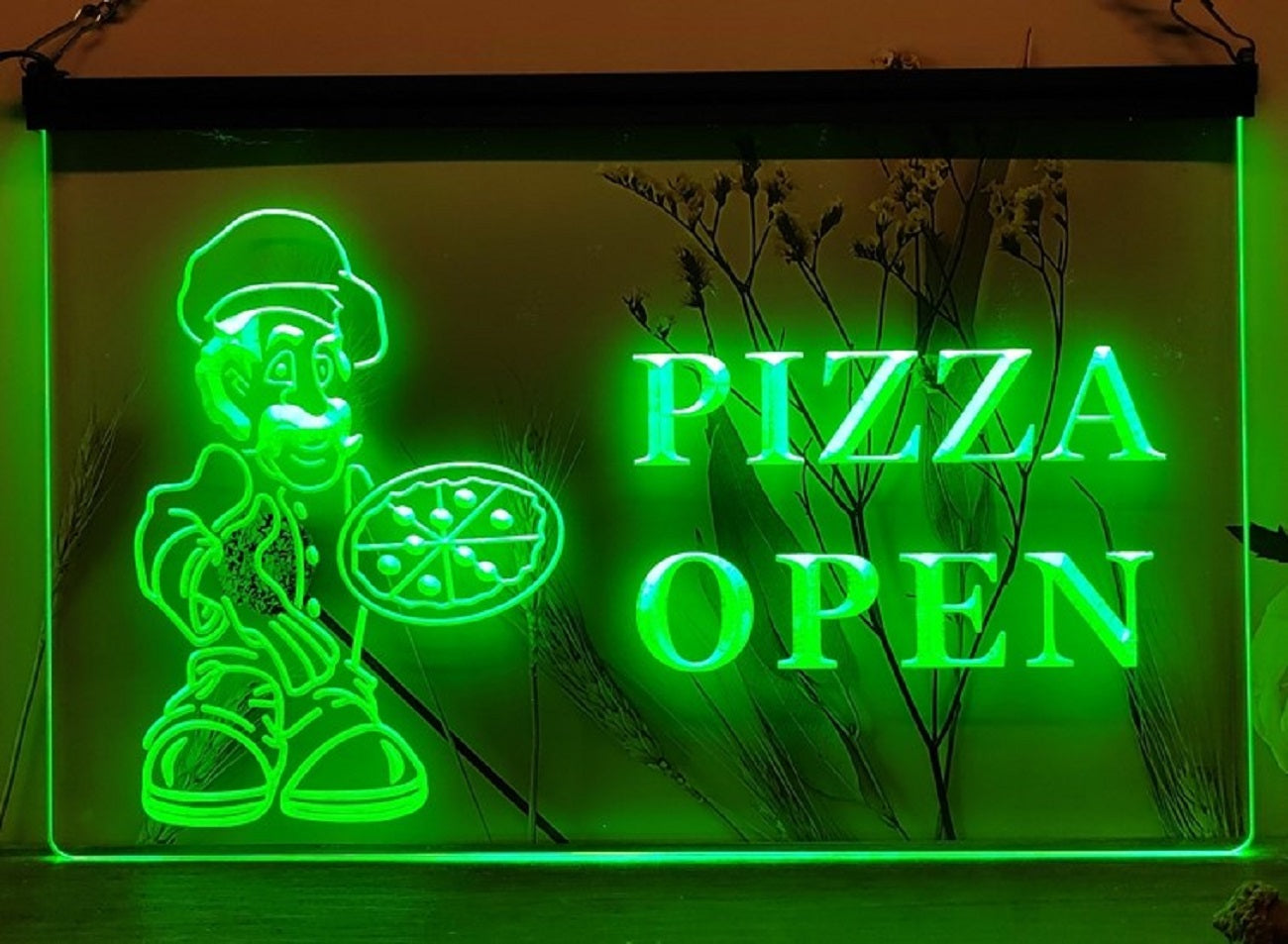 Pizza Open Led Neon Sign Pizzeria Restaurant Decor Wall Hanging