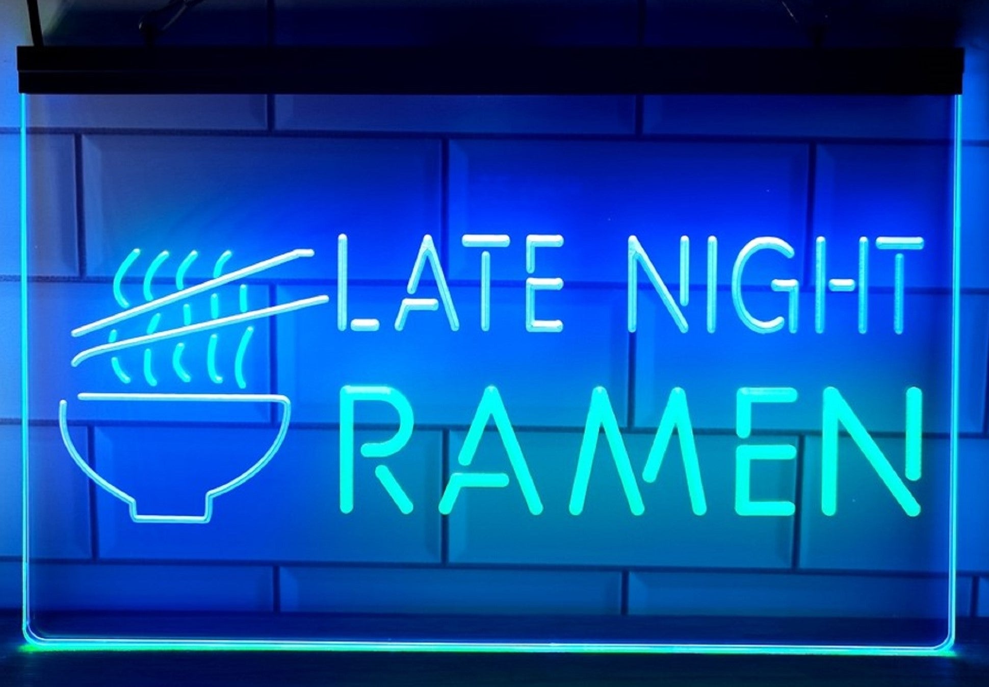 Ramen Late Night Led Neon Sign Dual Color Home Kitchen Japanese Restaurant Decor