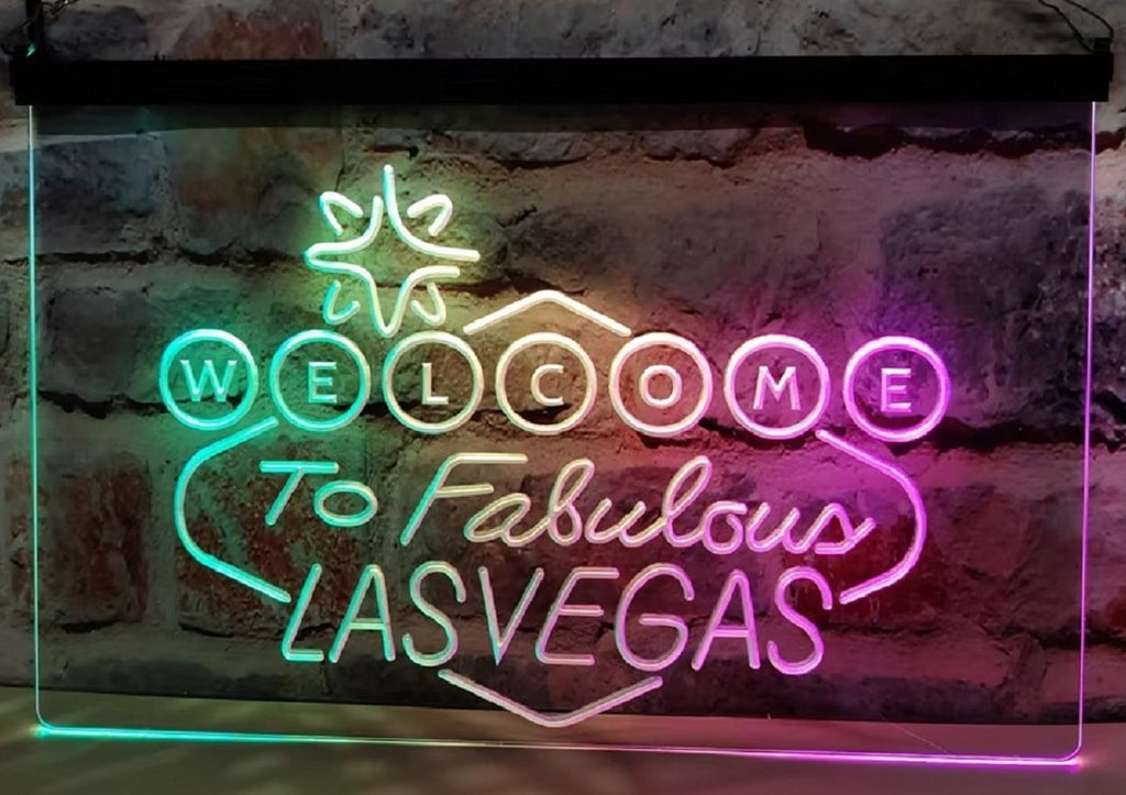 Welcome To Fabulous Las vegas Led Neon Sign Multi Mode Wall Or Desktop Decor
