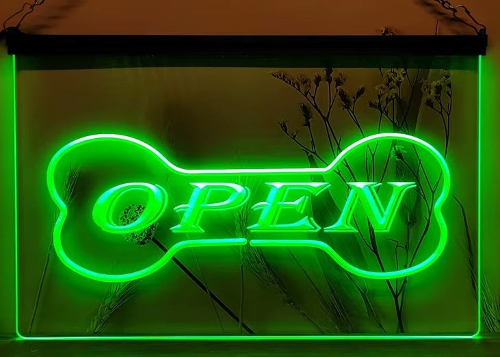 Pet Shop Open Led Neon Sign Dog Grooming Pet Shop Decor