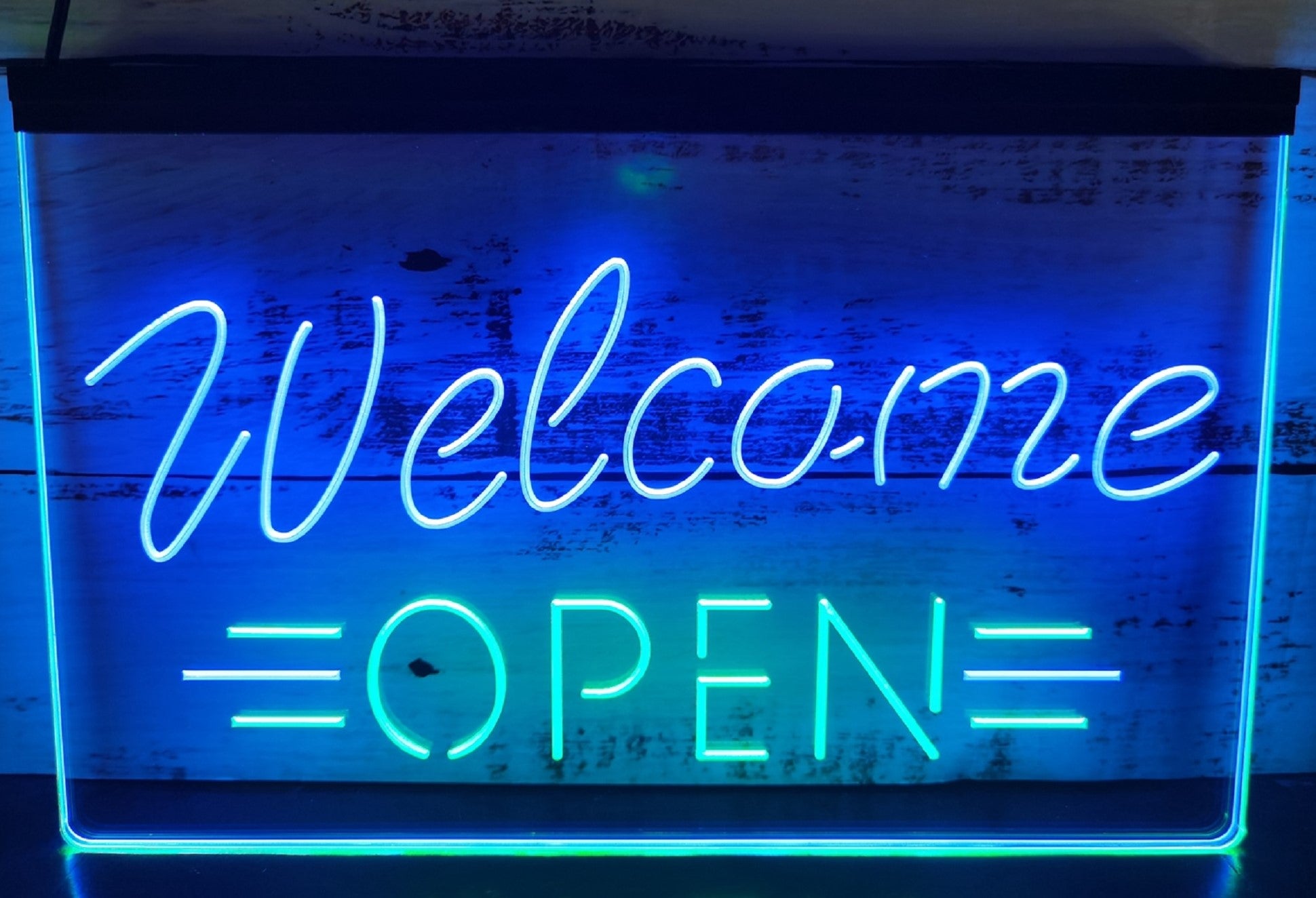 Welcome Open Led Neon Sign Dual Color Store Shop Coffee Shop Restaurant Decor