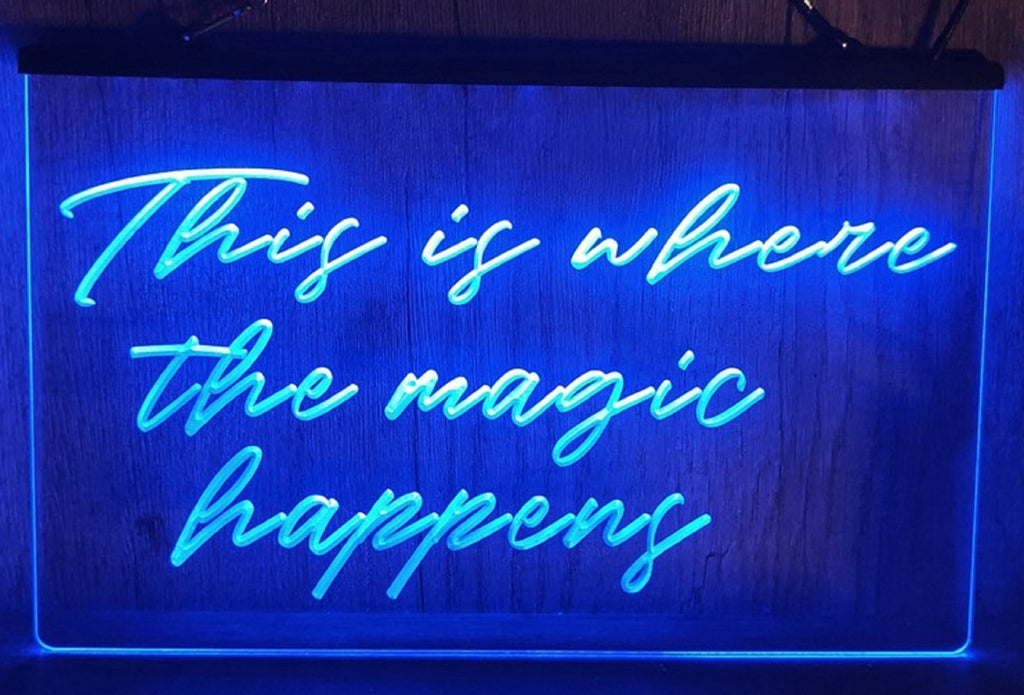 This Is Where The Magic Happens Led Neon Sign Home Man Cave Game Room Workspace Decor