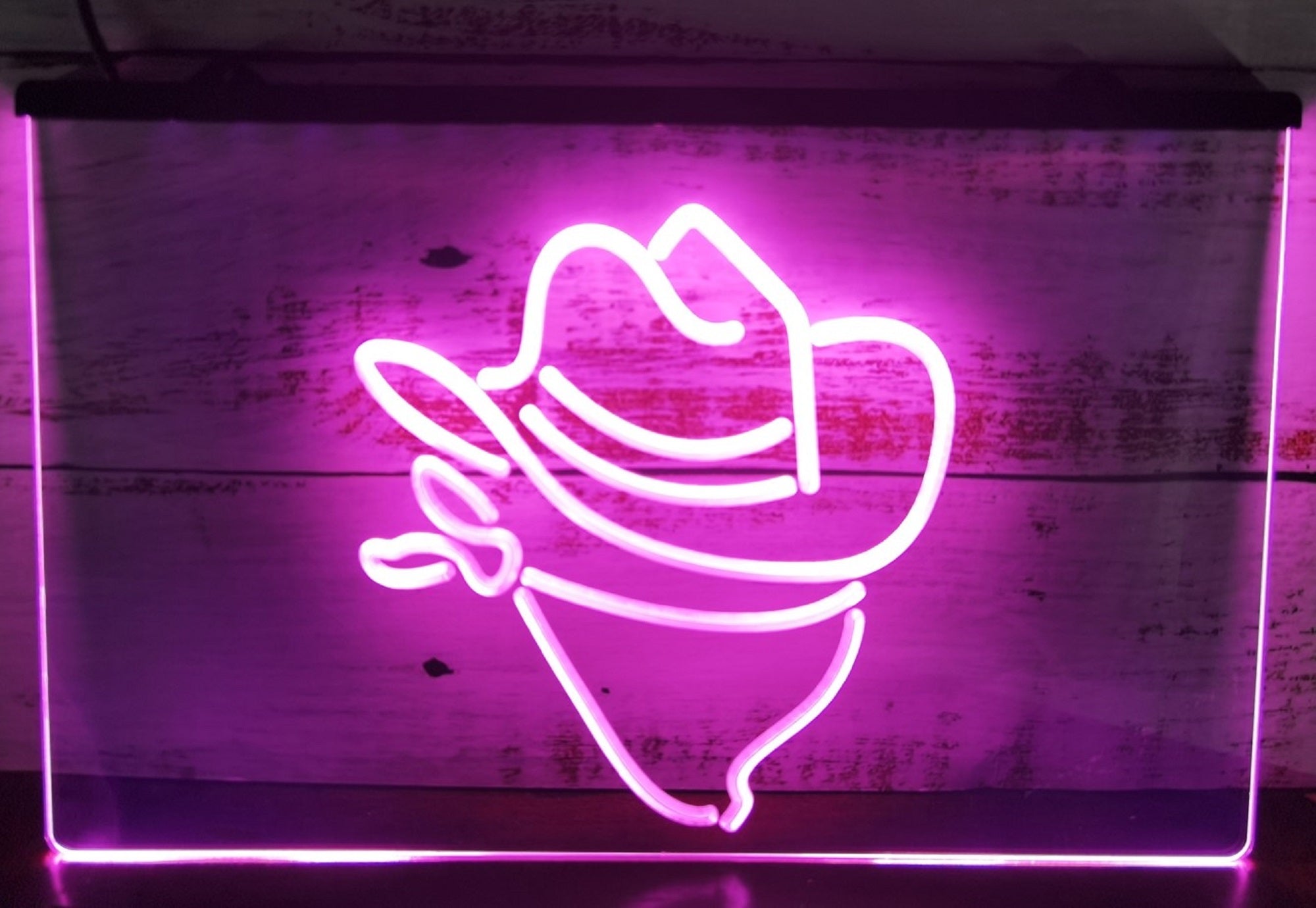 Cowboy Hat Face Led Neon Sign Home Man Cave Cowboys Ranch Room Decor