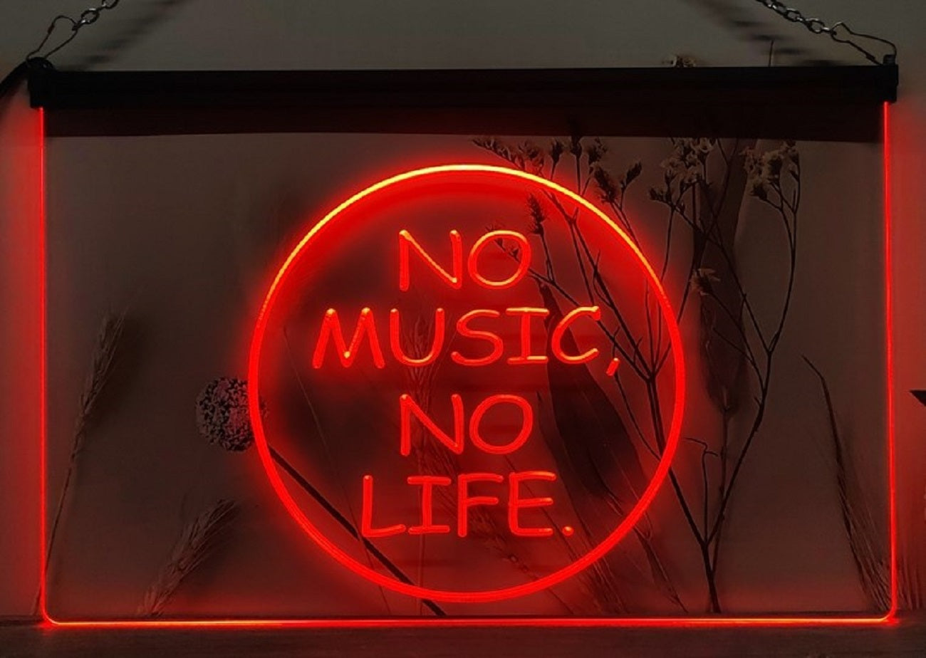 No Music No Life Led Neon Sign Home Music Room Recording Studio Decor