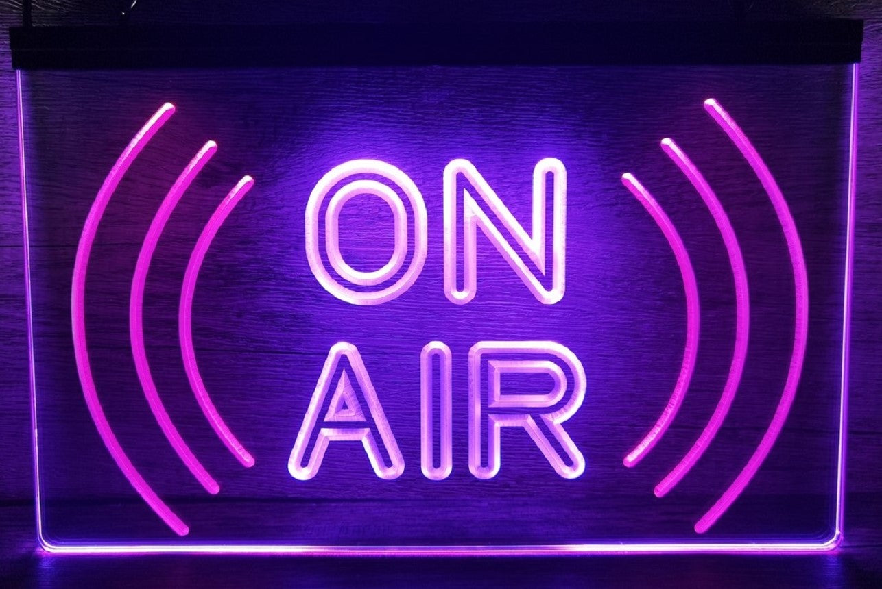 On Air Waves Led Neon Sign Dual Color Home Studio Room Audio Radio Studio Decor