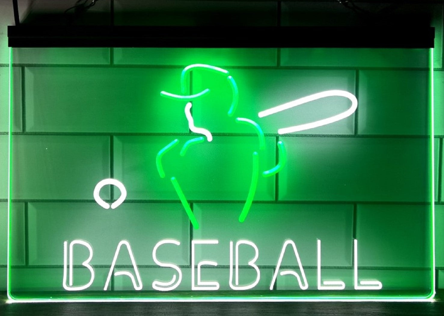 Baseball Led Neon Sign Dual Color Wall Hanging Or Desktop Decor
