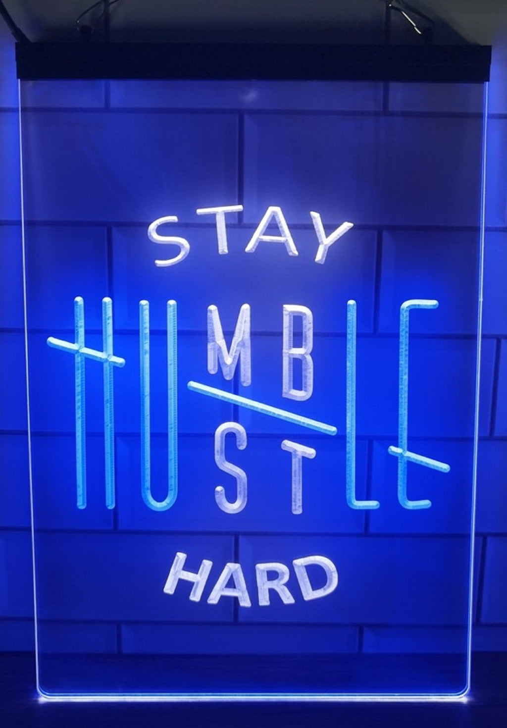 Stay Humble Hustle Hard Led Neon Sign Dual Color Office Home Man Cave Party Decor
