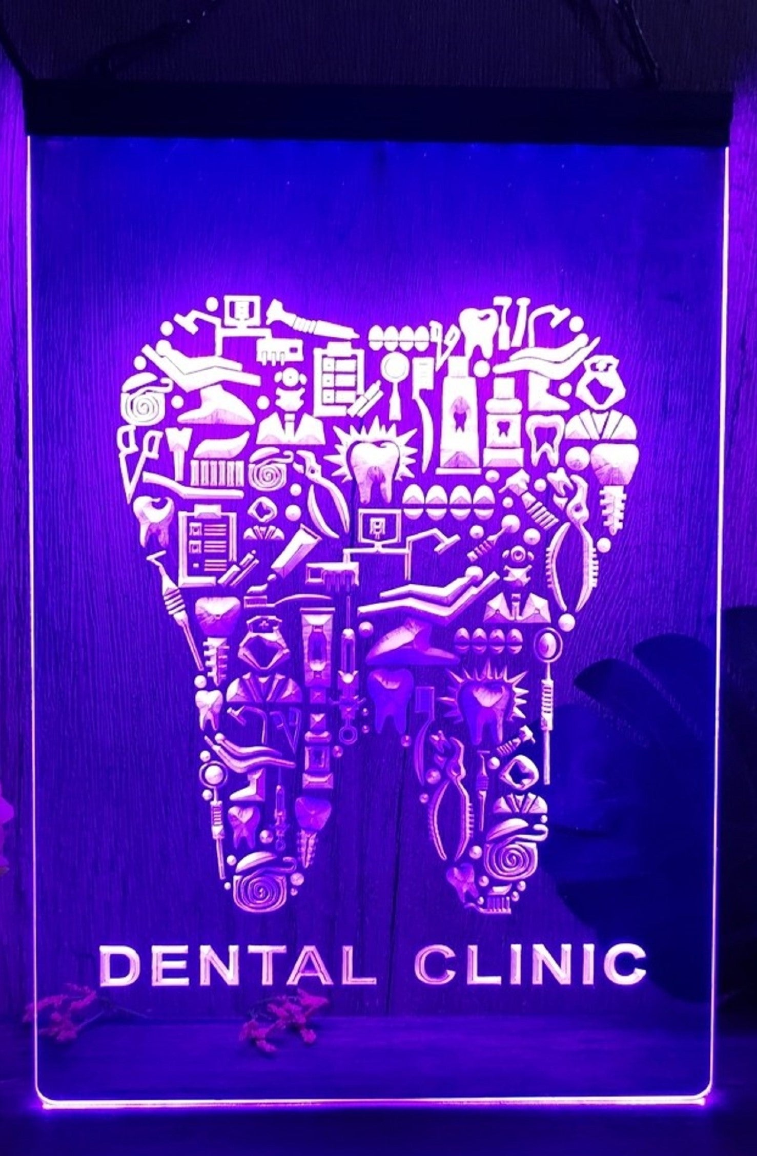 Dental Clinic Led Neon Sign Dentist Clinic Decor Wall Hanging Desktop