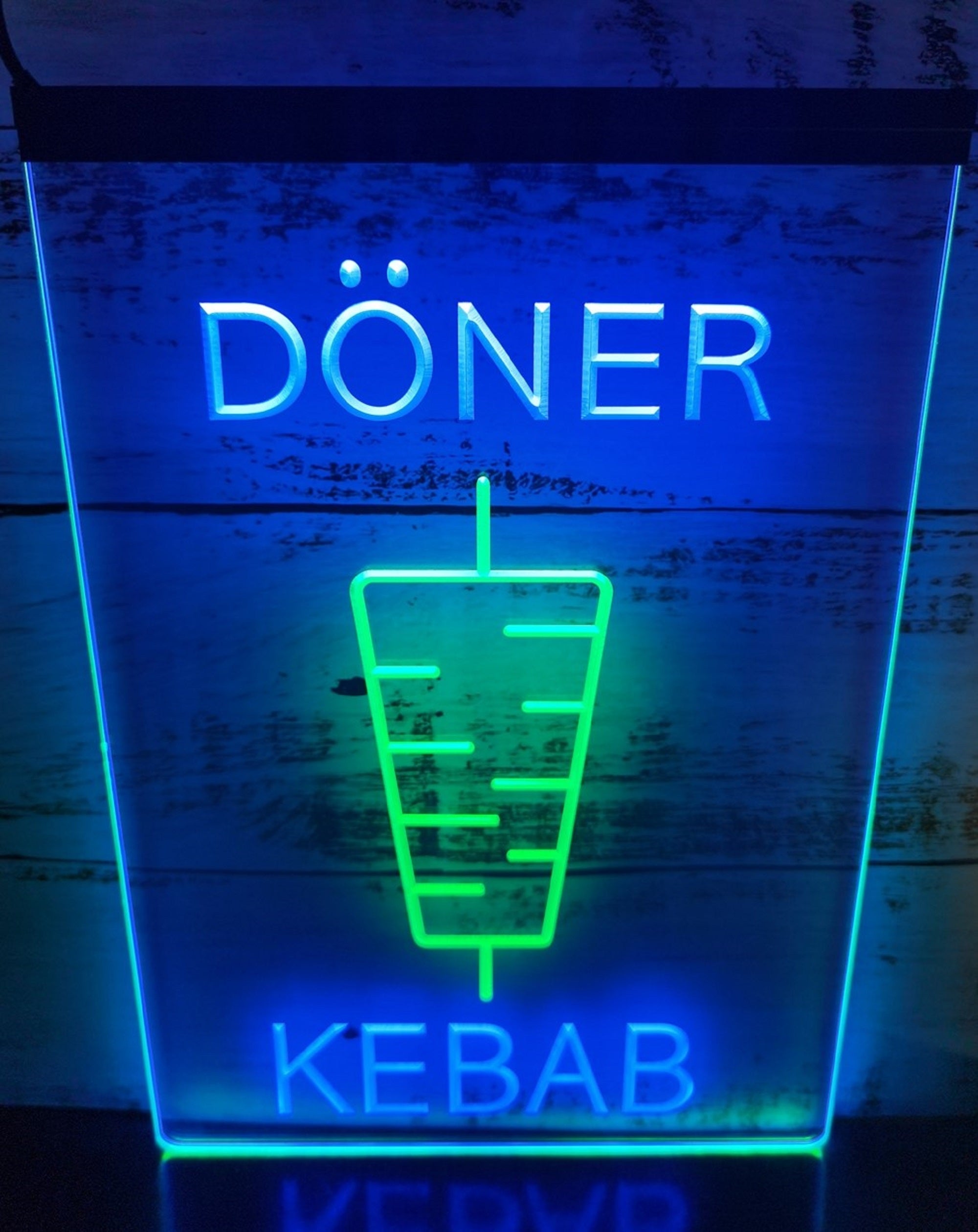 Doner Kebab Led Neon Sign Dual Color Kebab Turkish Lebanese Restaurant Decor