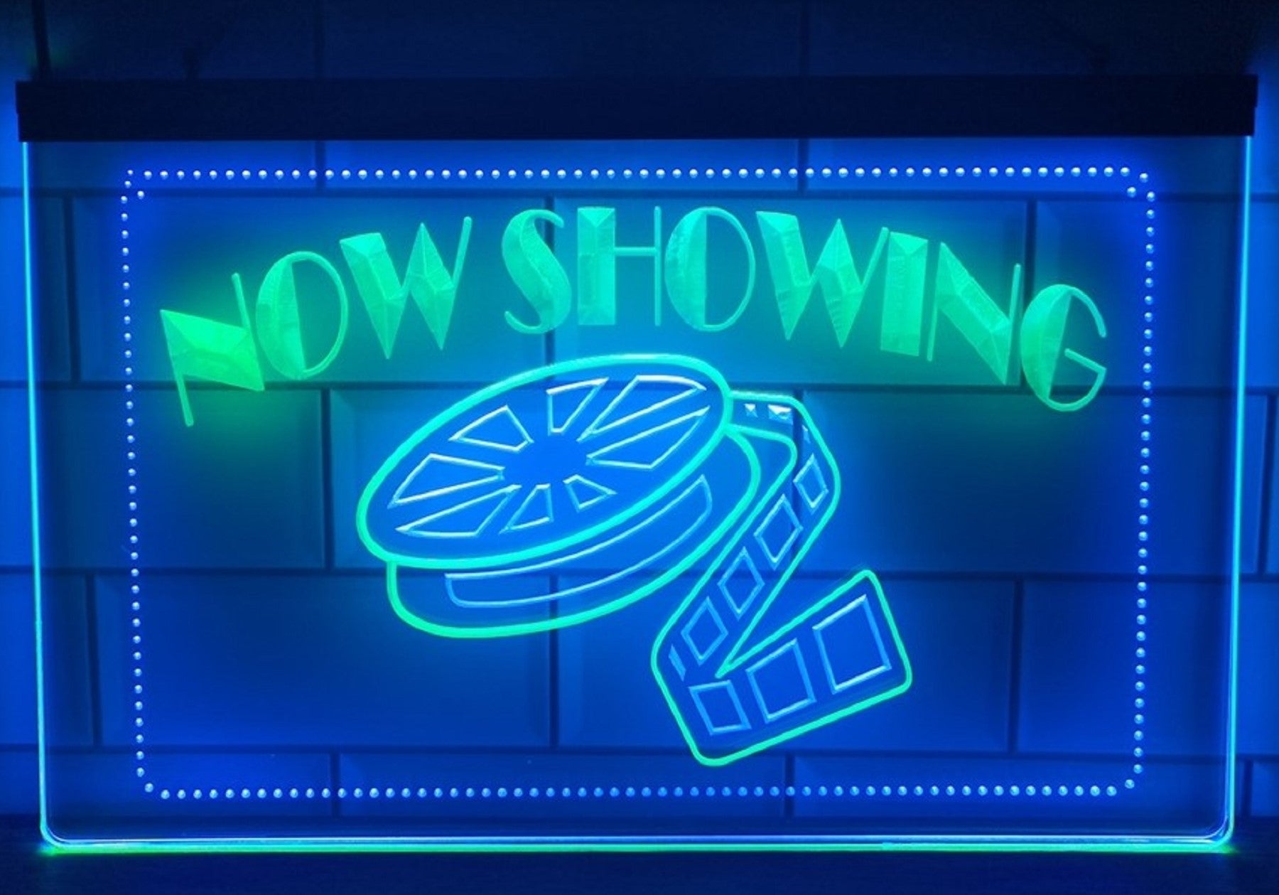 Now Showing Filming Led Neon Sign Dual Color Cinema Theatre Home Movie Room Decor