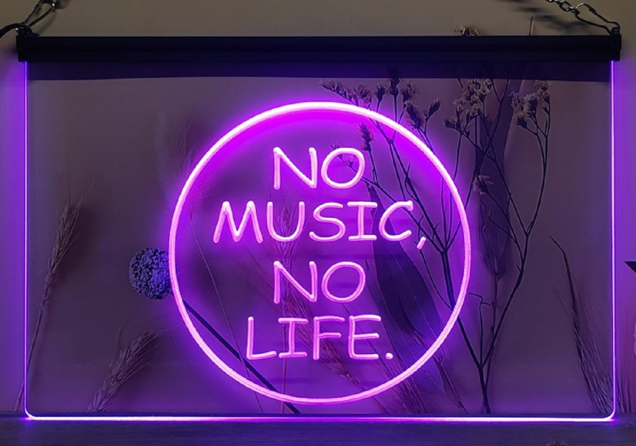 No Music No Life Led Neon Sign Home Music Room Recording Studio Decor