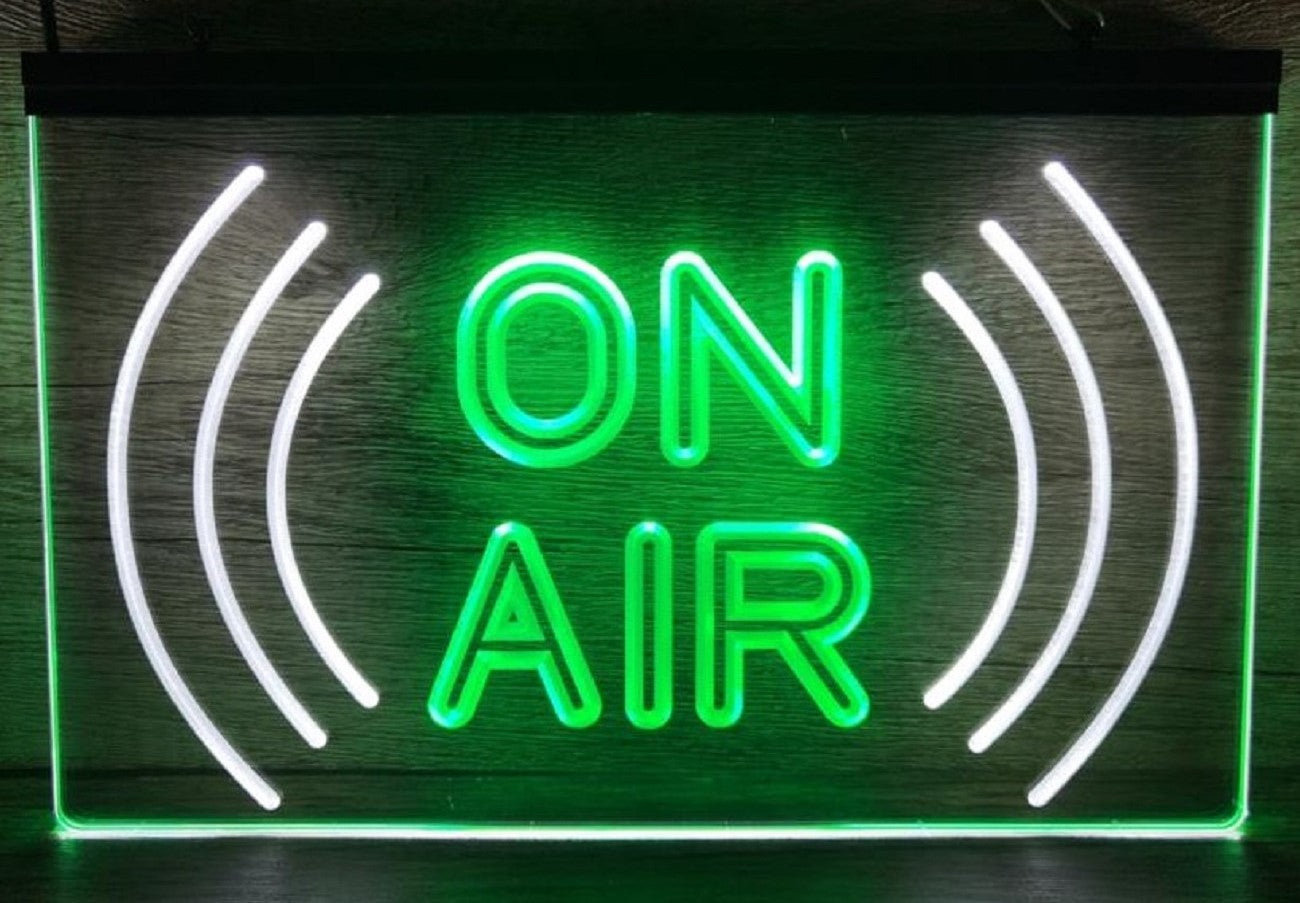 On Air Waves Led Neon Sign Dual Color Home Studio Room Audio Radio Studio Decor