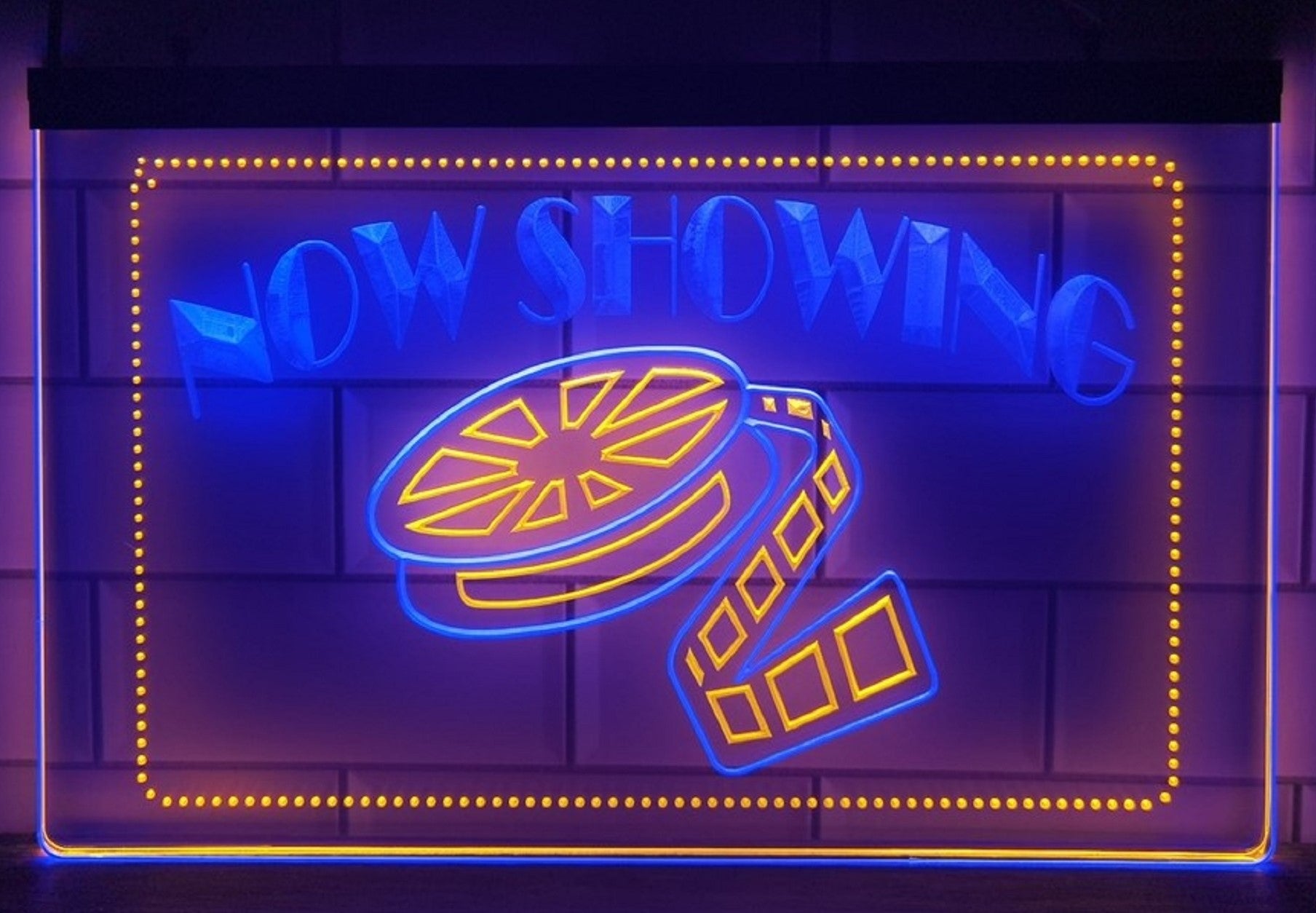 Now Showing Filming Led Neon Sign Dual Color Cinema Theatre Home Movie Room Decor
